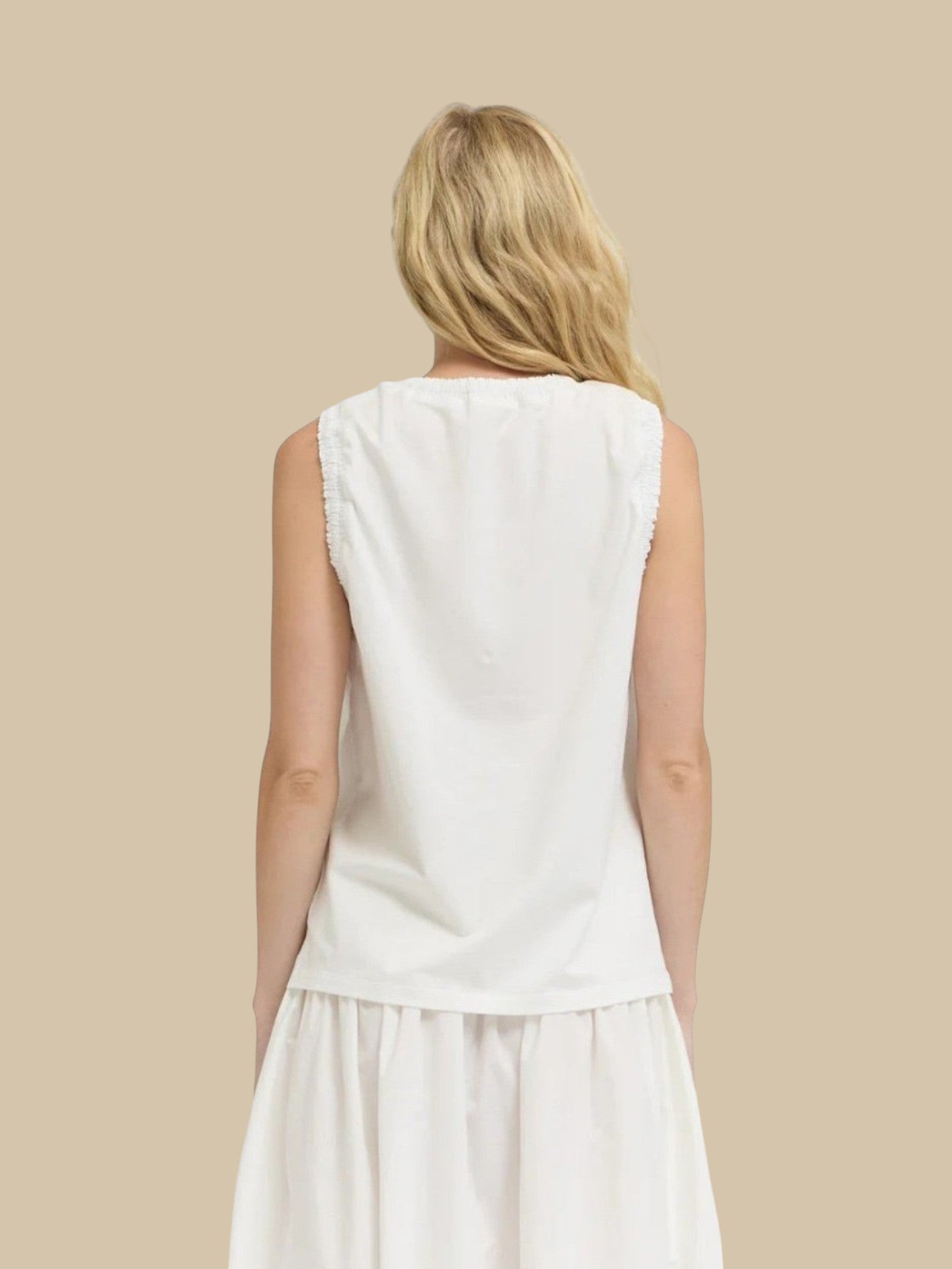 Cotton Jersey Ruffle Detail Top