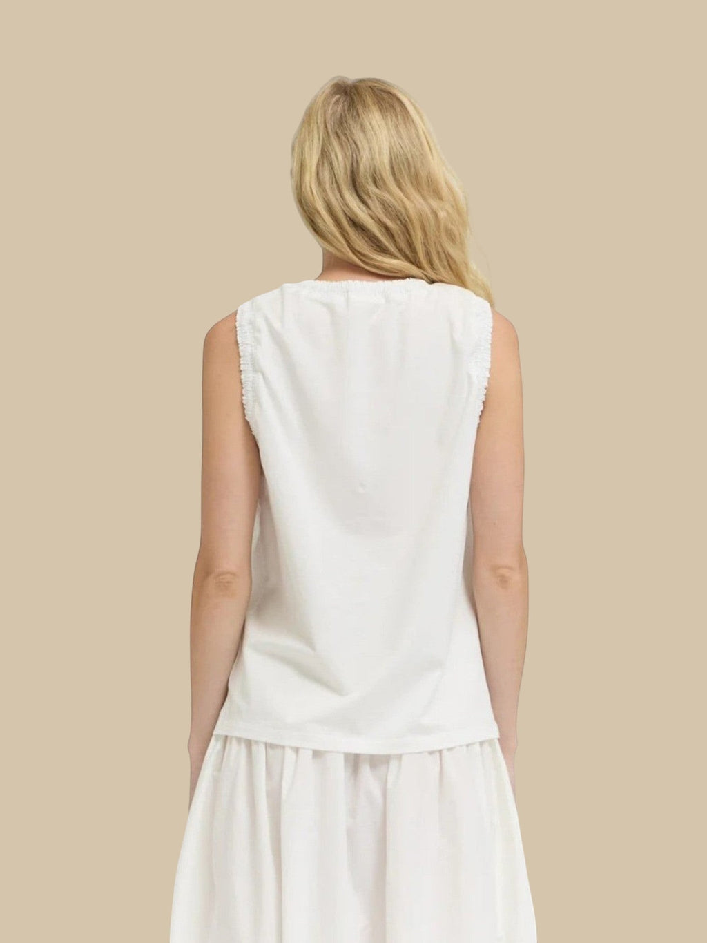 Cotton Jersey Ruffle Detail Top