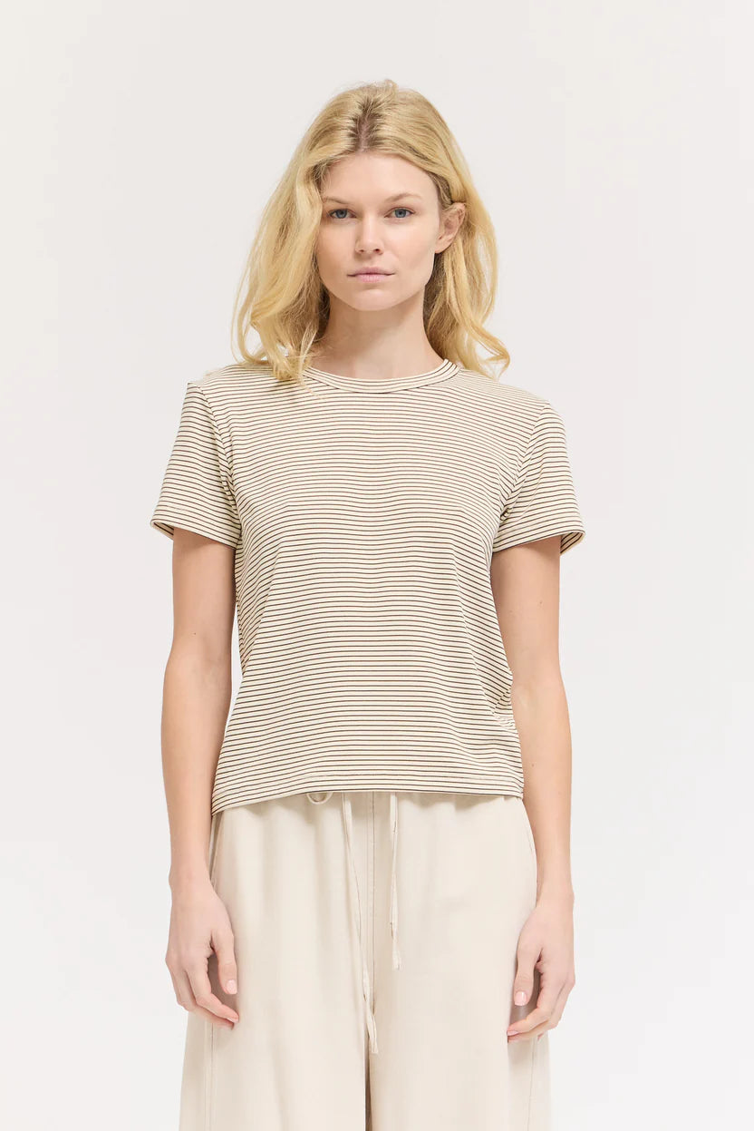 Tobacco Stripe Cotton Tee