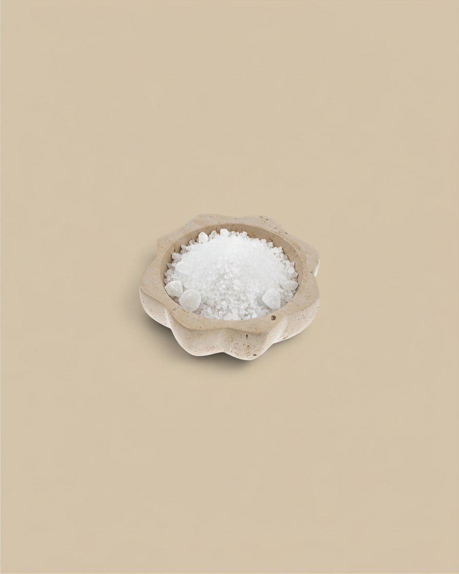 Travertine Lotus Salt Bowl