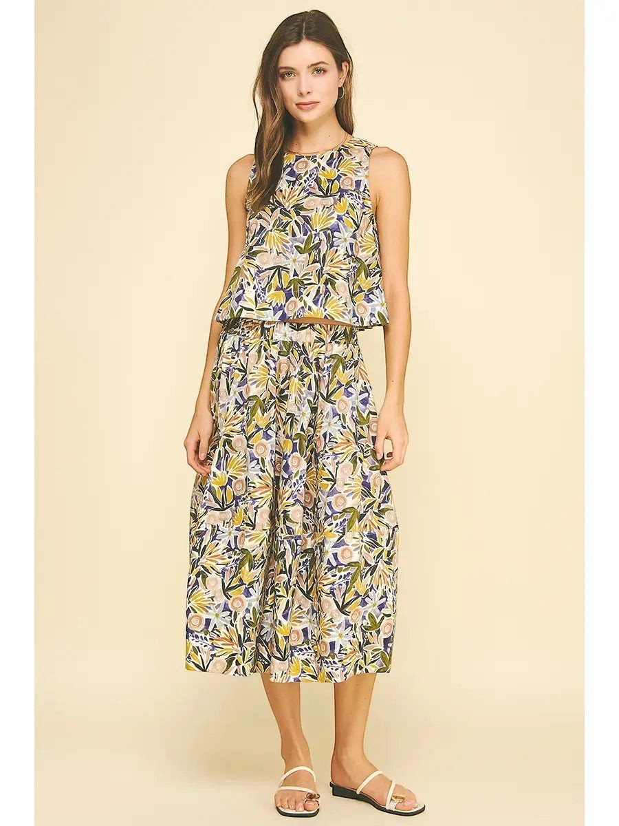Watercolor Floral Sleeveless Top