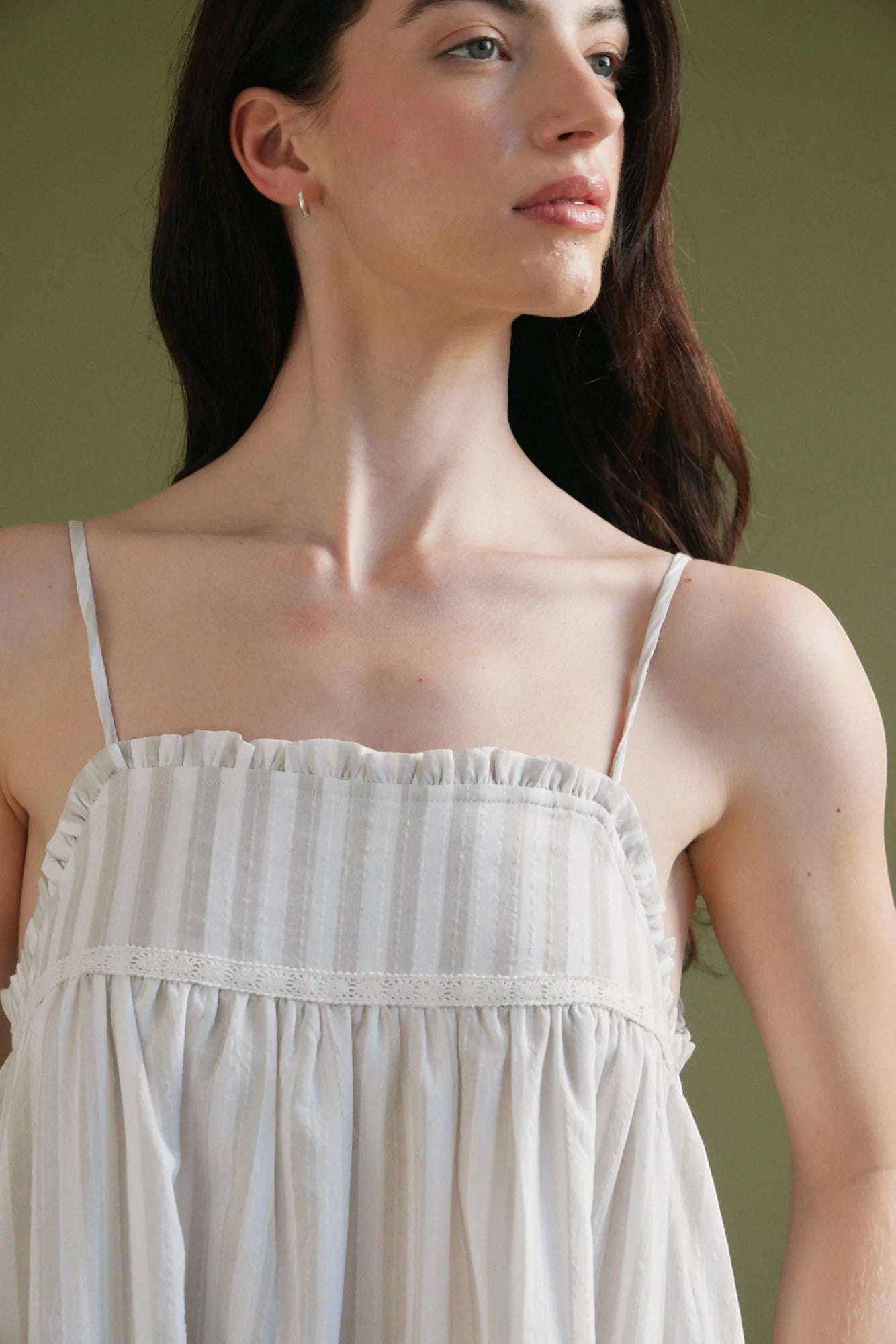 Embroidered Stripe Print Dress