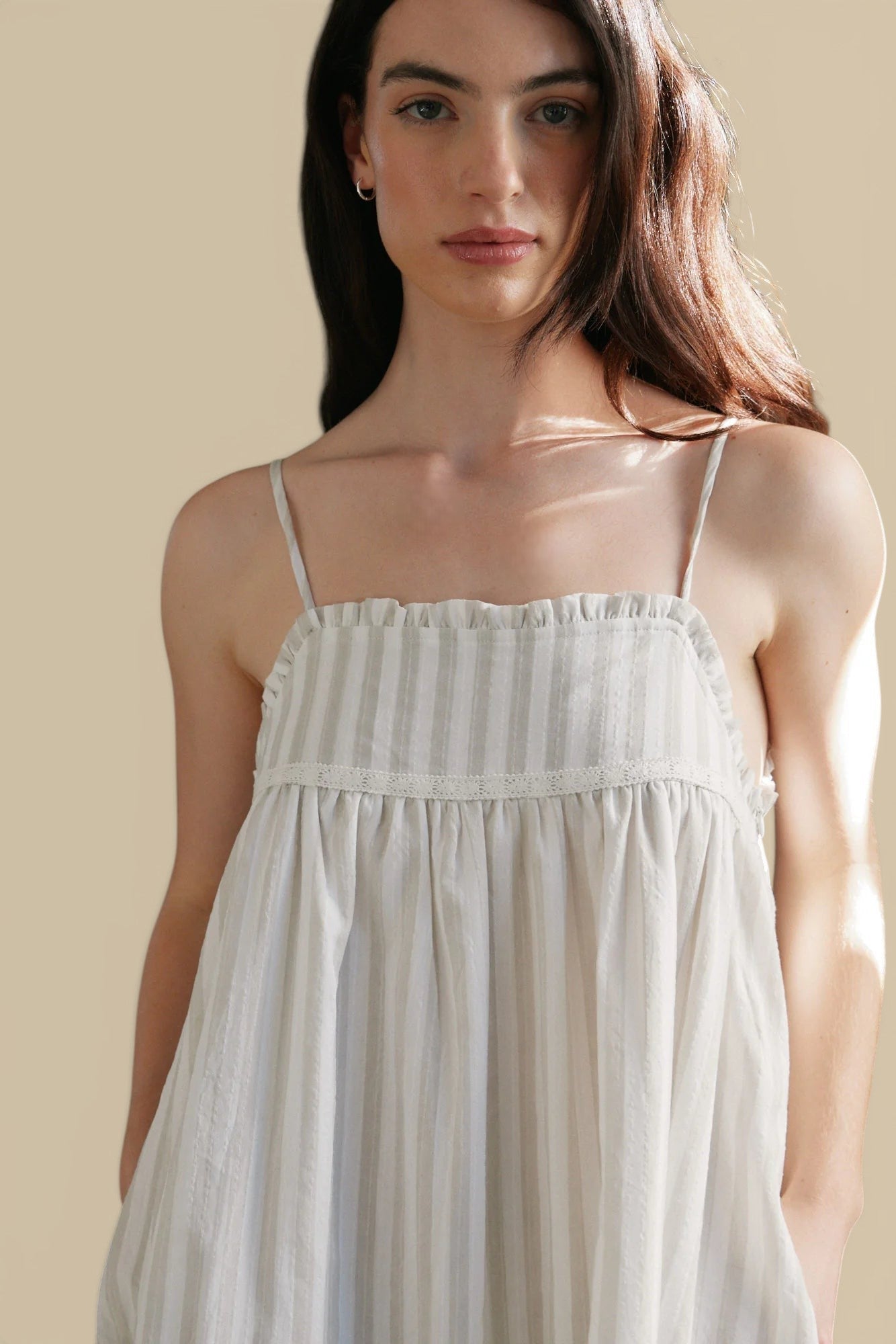 Embroidered Stripe Print Dress