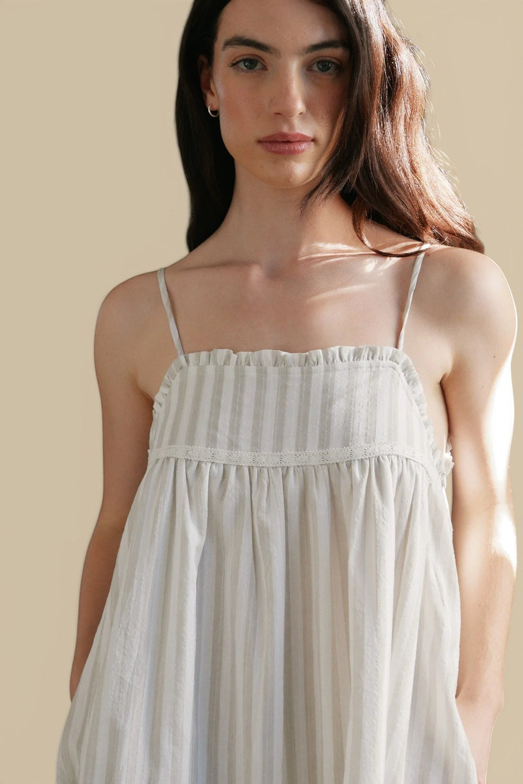 Embroidered Stripe Print Dress