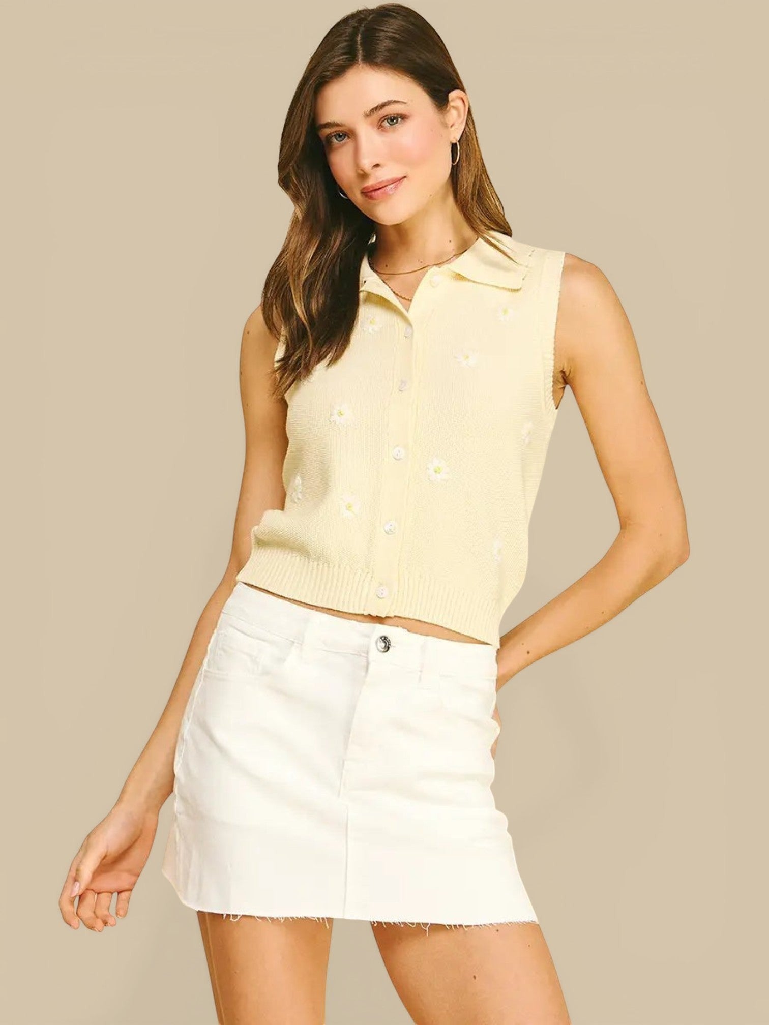 Floral Embroidered Knit Top