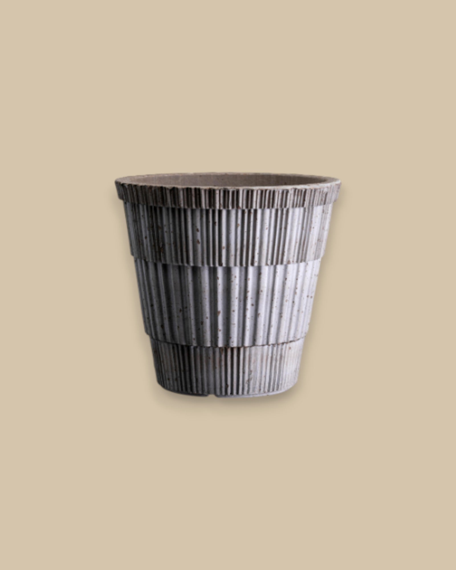Atlas Pot + Saucer (Grey)