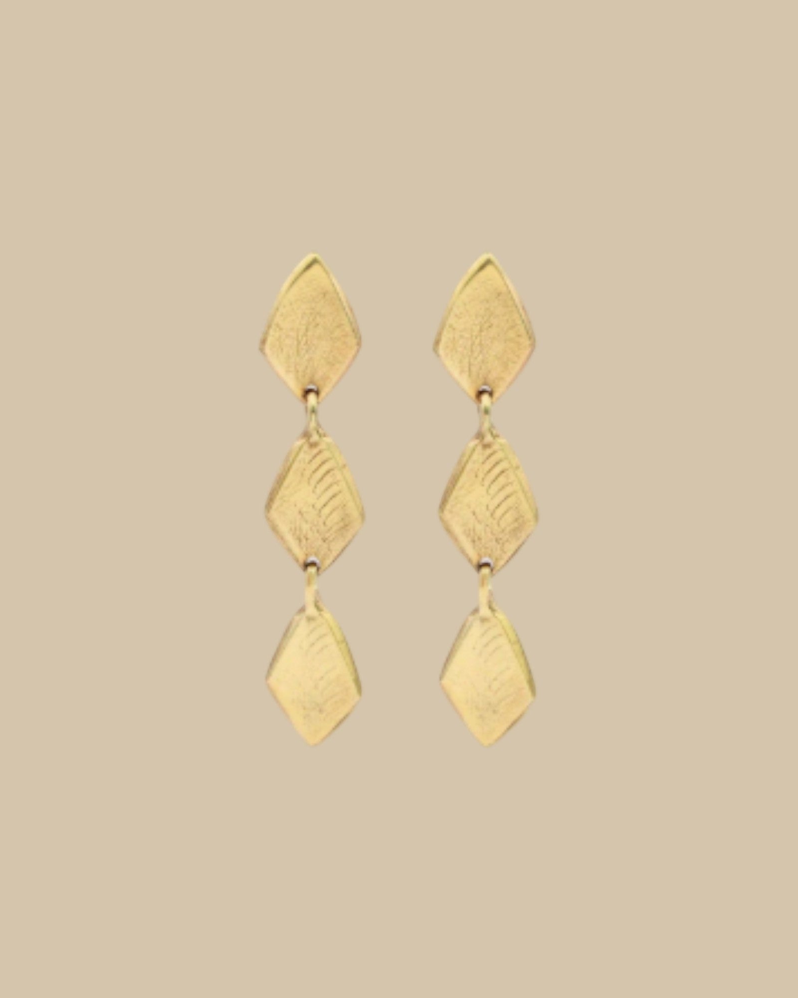 Bronze Asali Triple Drop Earrings