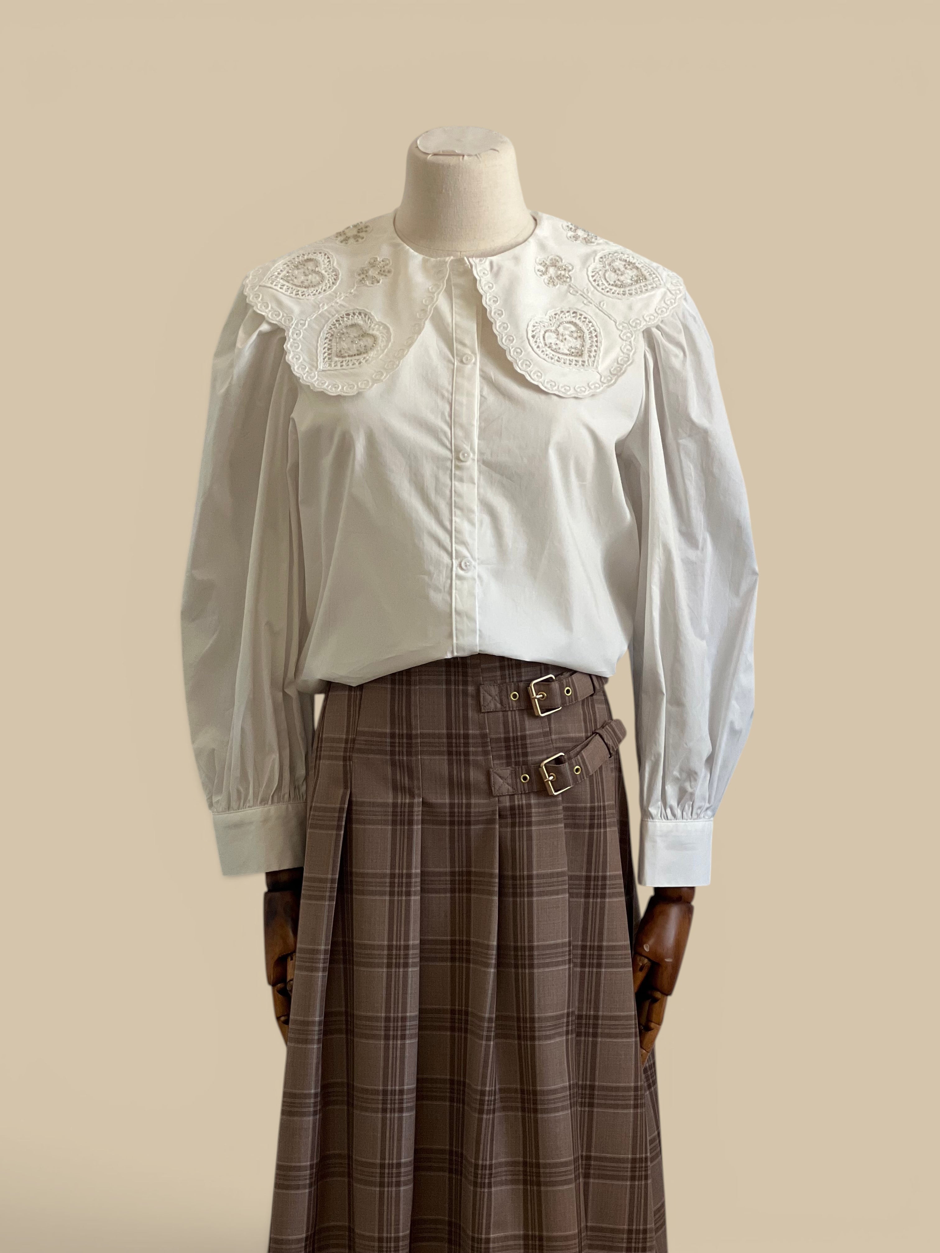 English Factory White Beaded Blouse
