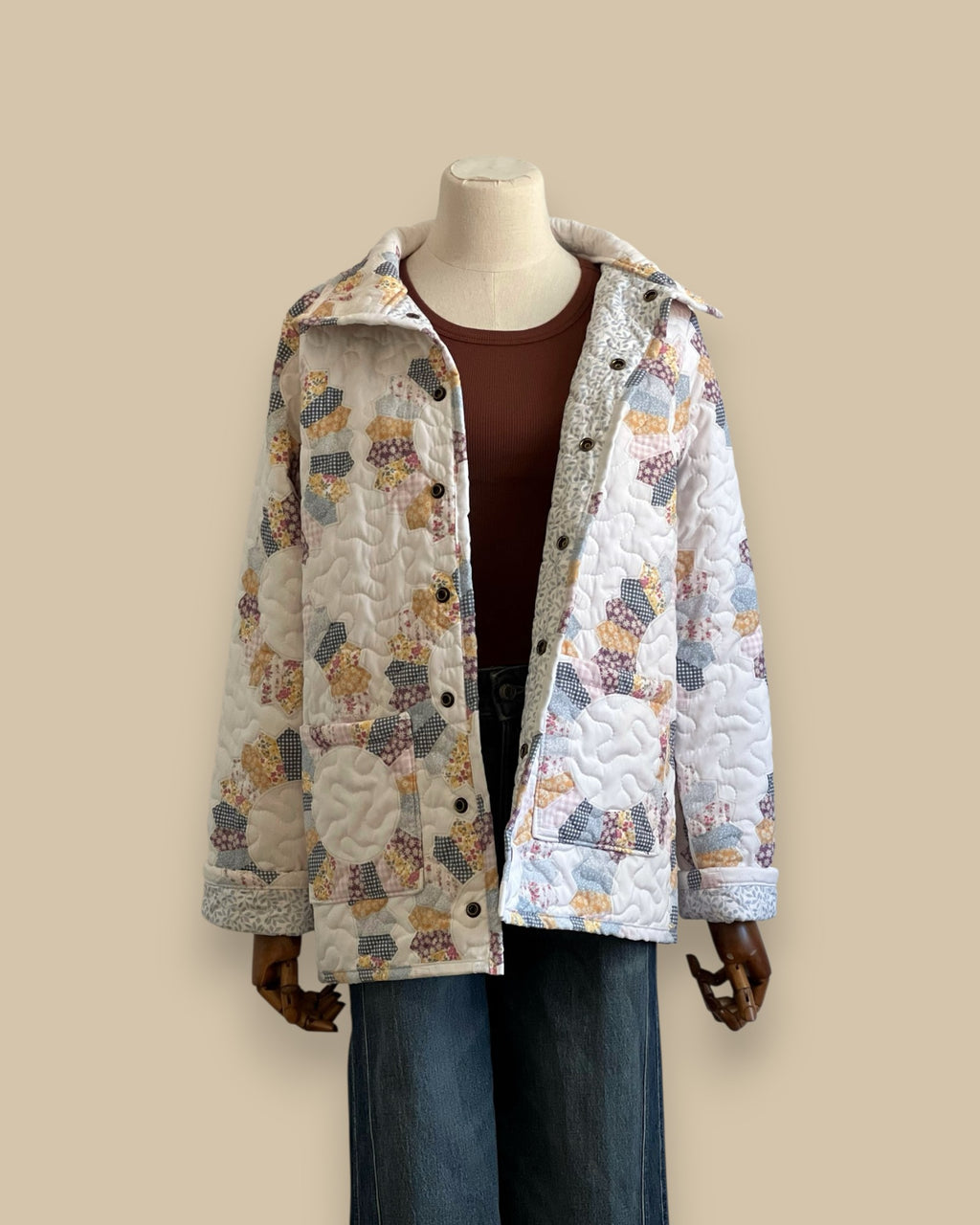 Dresden Patchwork Quilted Snap Jacket