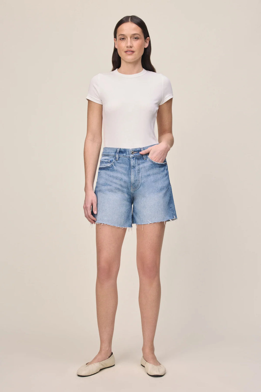 Warp+Weft Vvi Relaxed Jean Short, 5" (Glow)