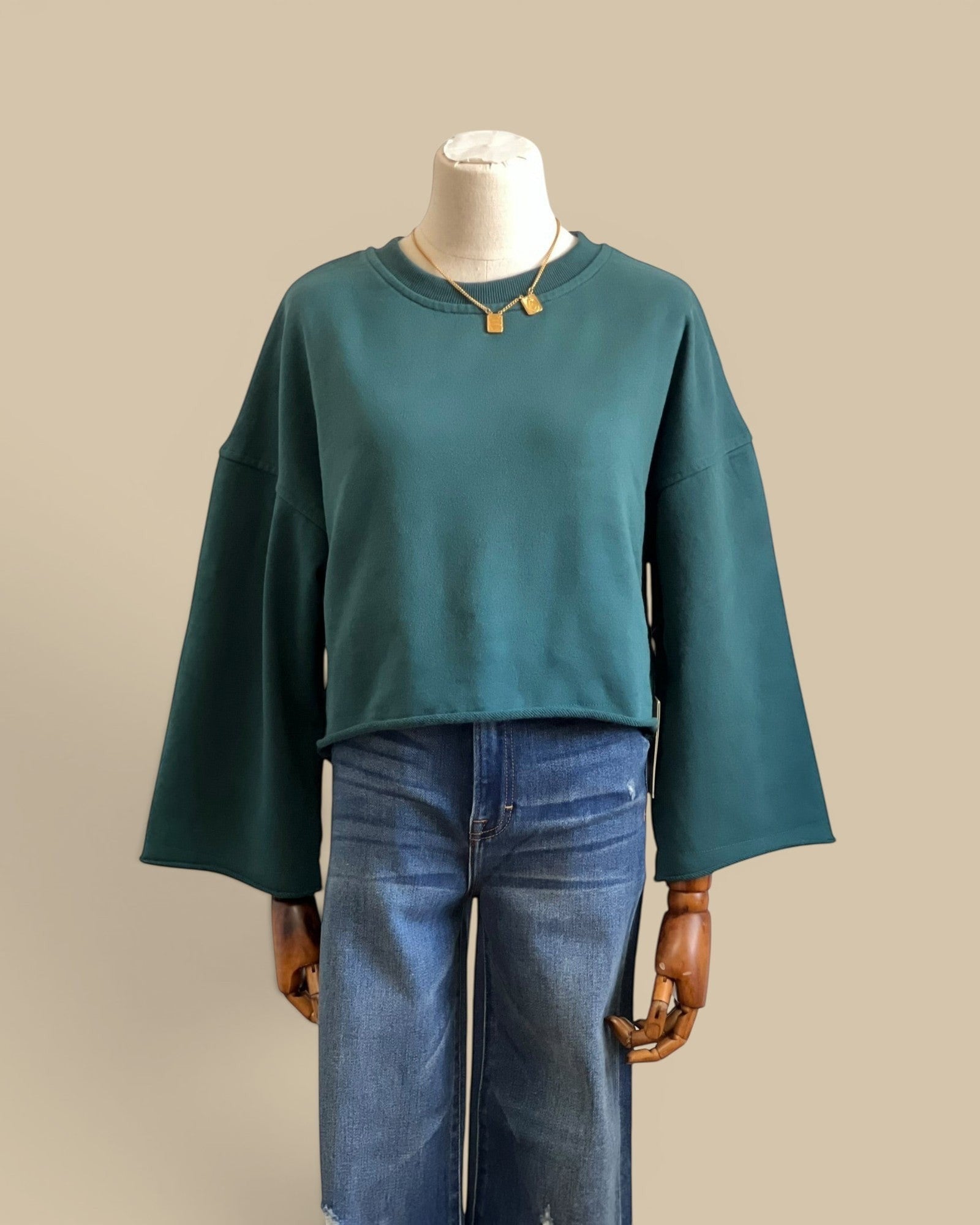 French Terry Cropped Sweatshirt