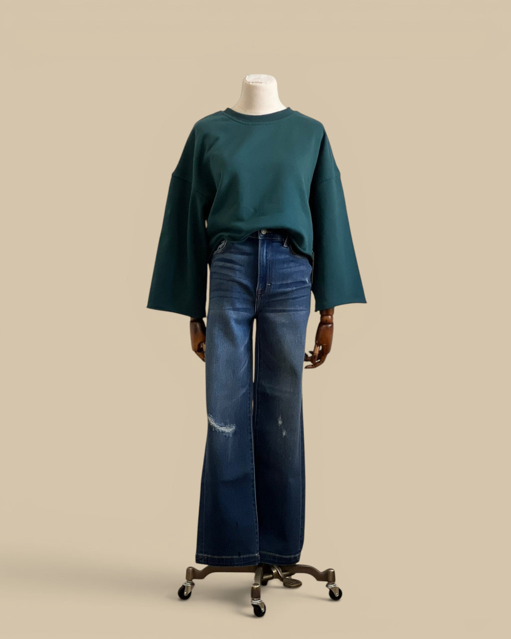 French Terry Cropped Sweatshirt