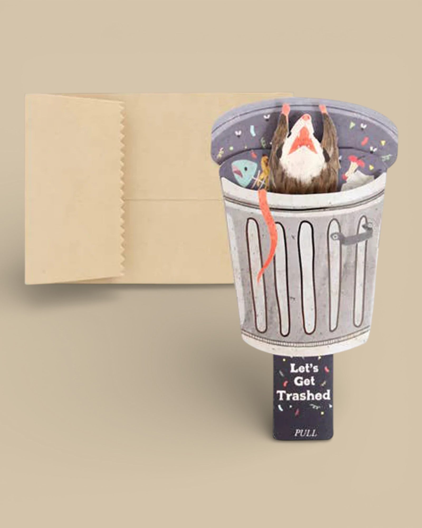 Let's Get Trashed Possum Pop-Up Card