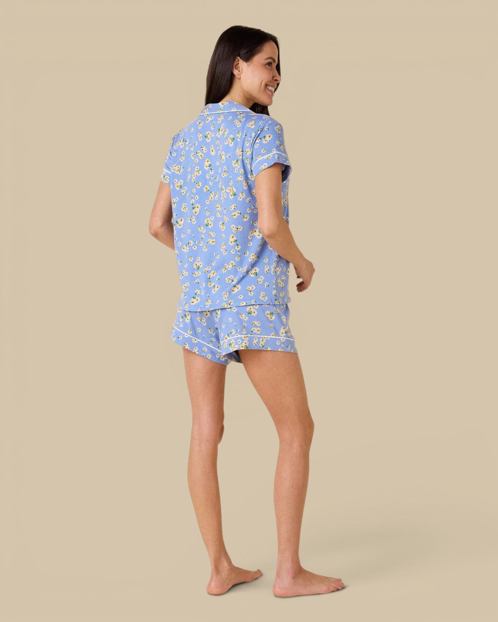 Blue Daisy Short Pajama Set