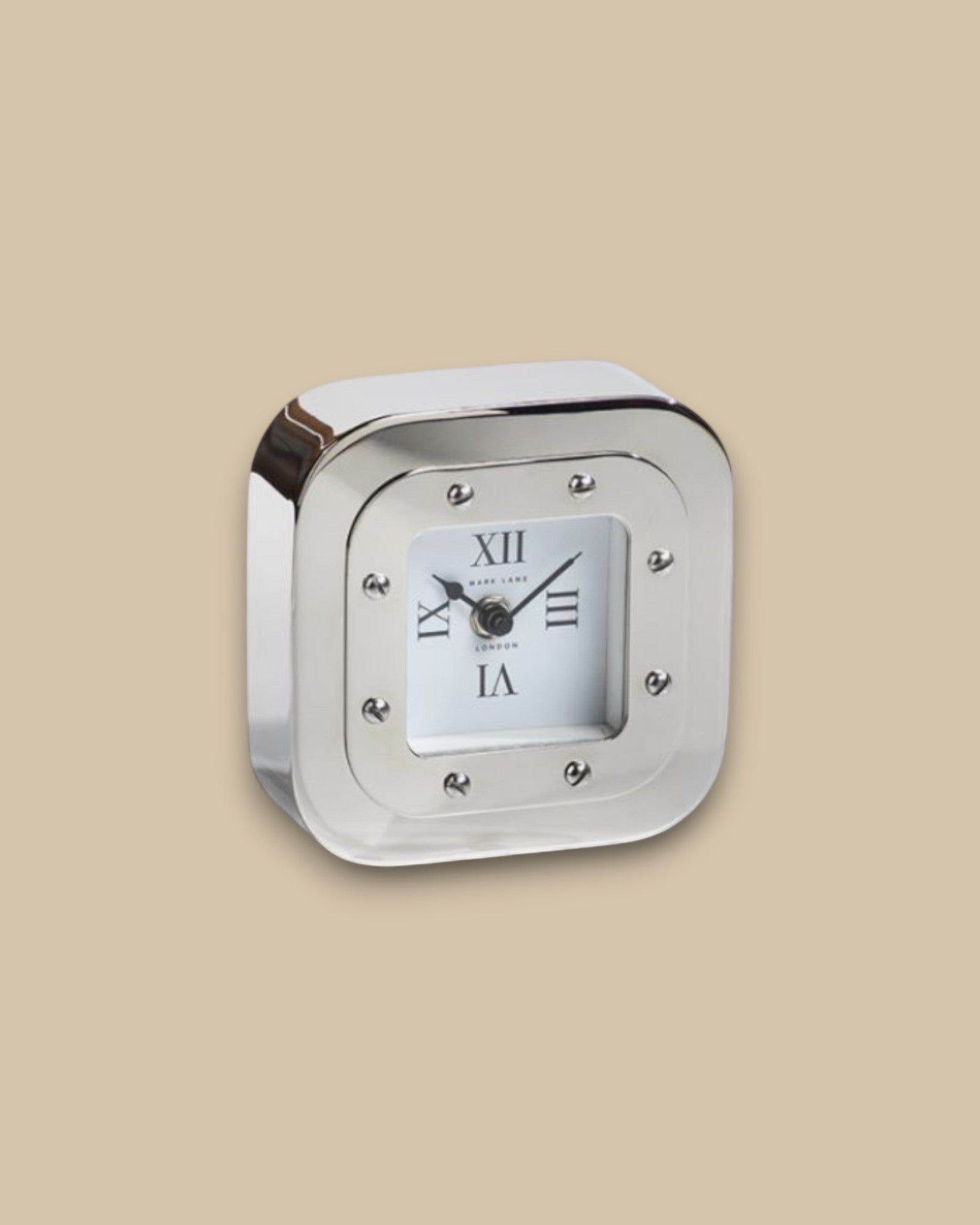 Polished Nickel Heritage Table Clock