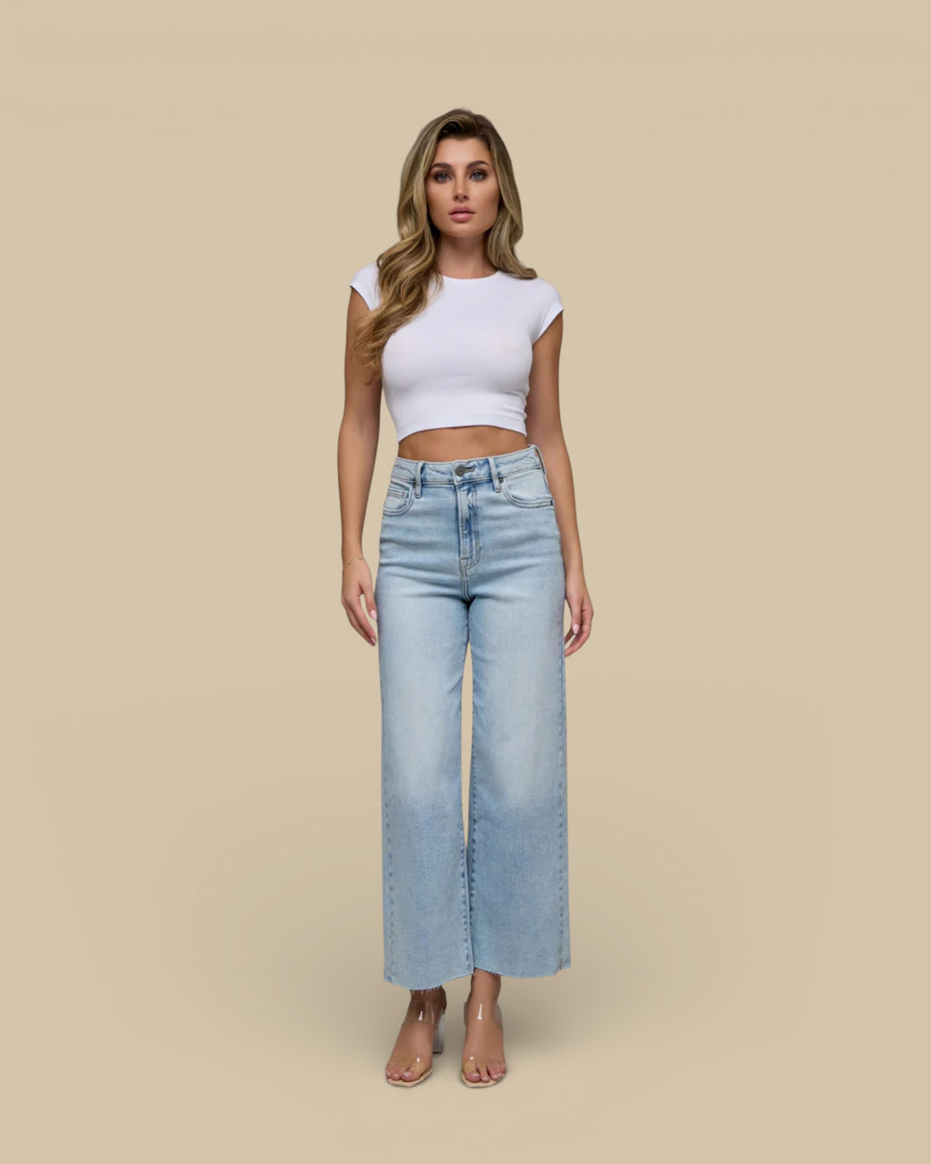 Nori Light Wash Wide Leg Jean
