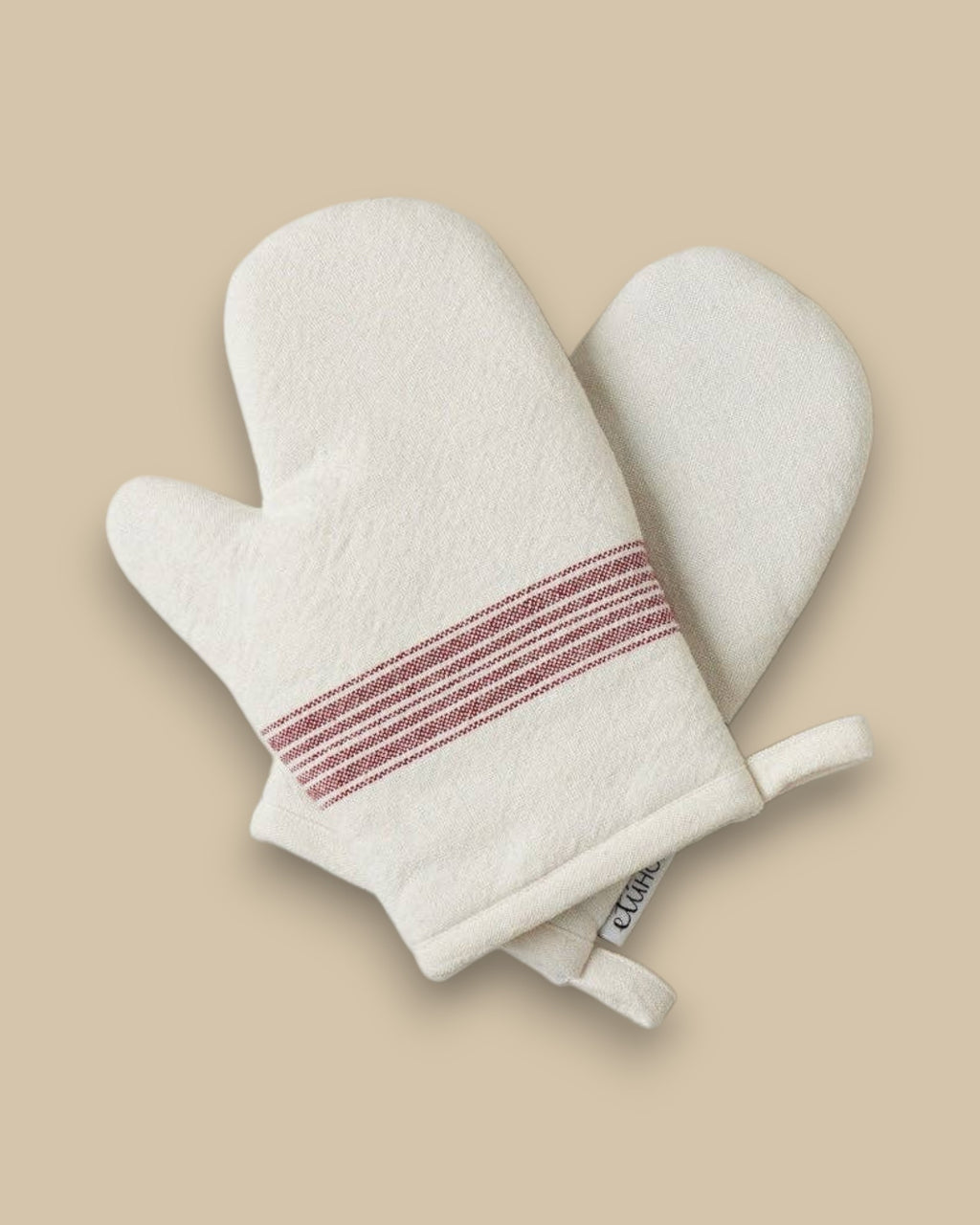 Oven Mitt, Vintage Merlot Red Stripe