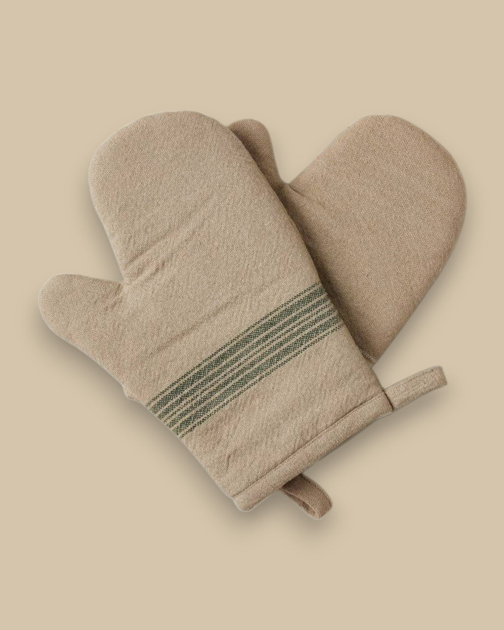 Oven Mitt, Vintage Spruce Green Stripe