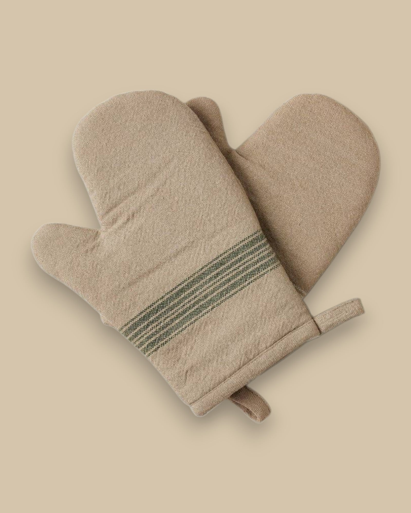 Oven Mitt, Vintage Spruce Green Stripe
