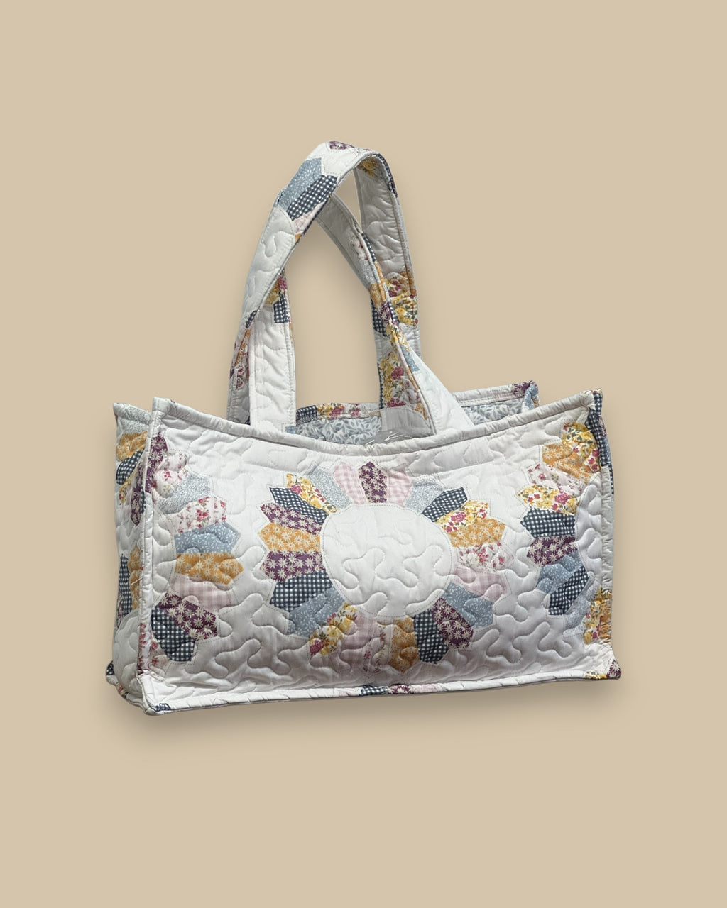 Dresden Patchwork Quilted Tote Bag