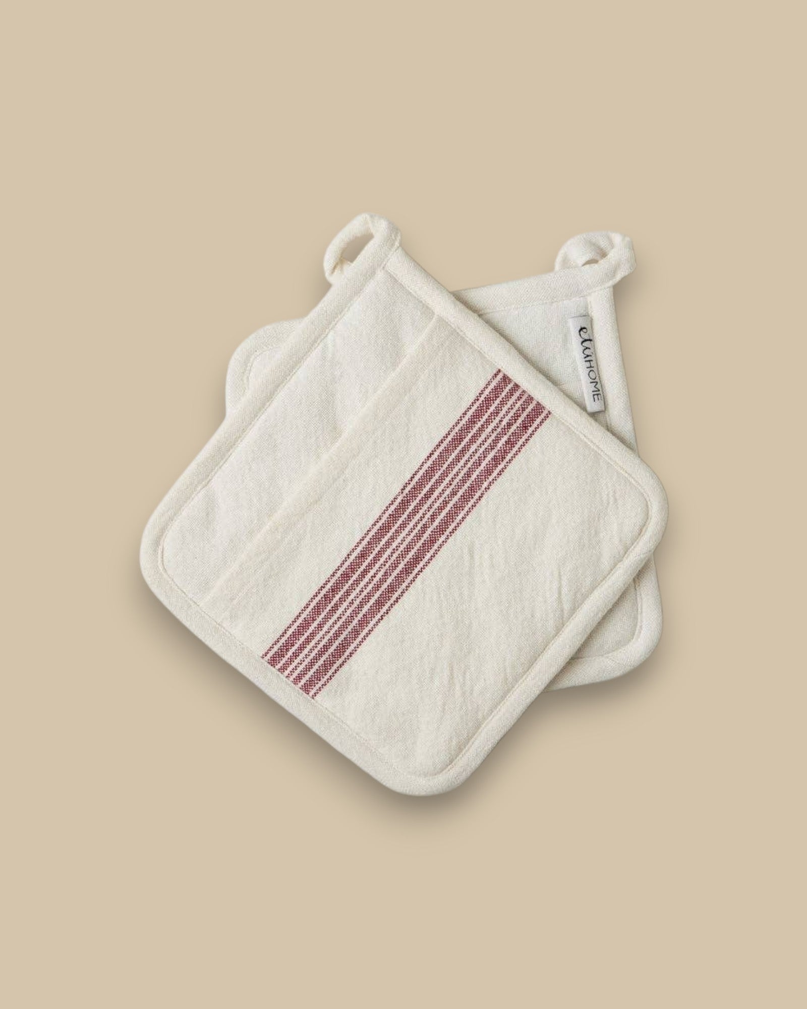 Pot Holder, Vintage Merlot Red Stripe