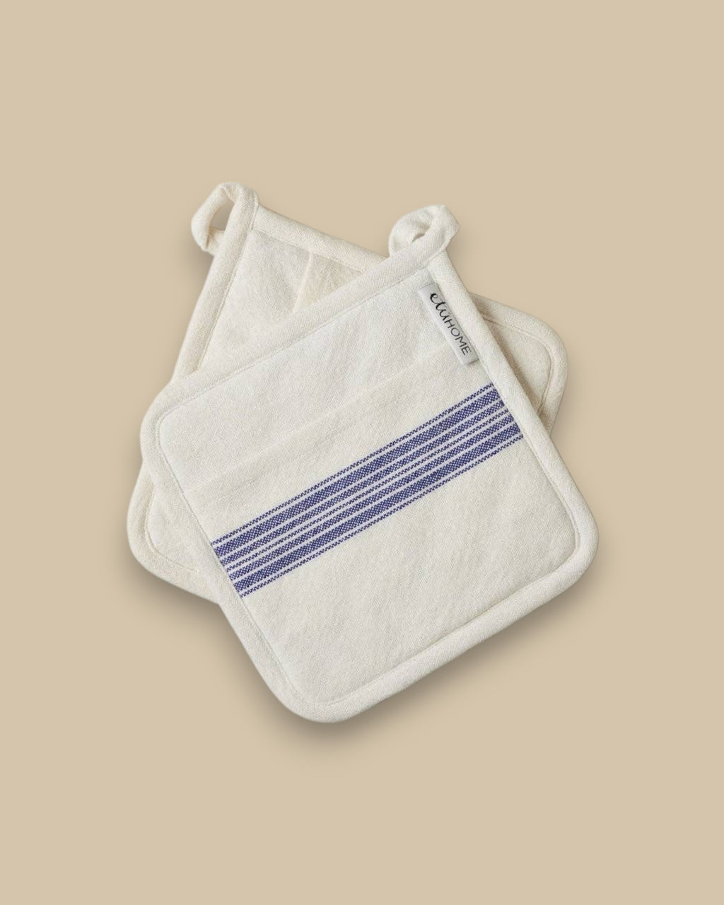 Pot Holder, Vintage Navy Blue Stripe