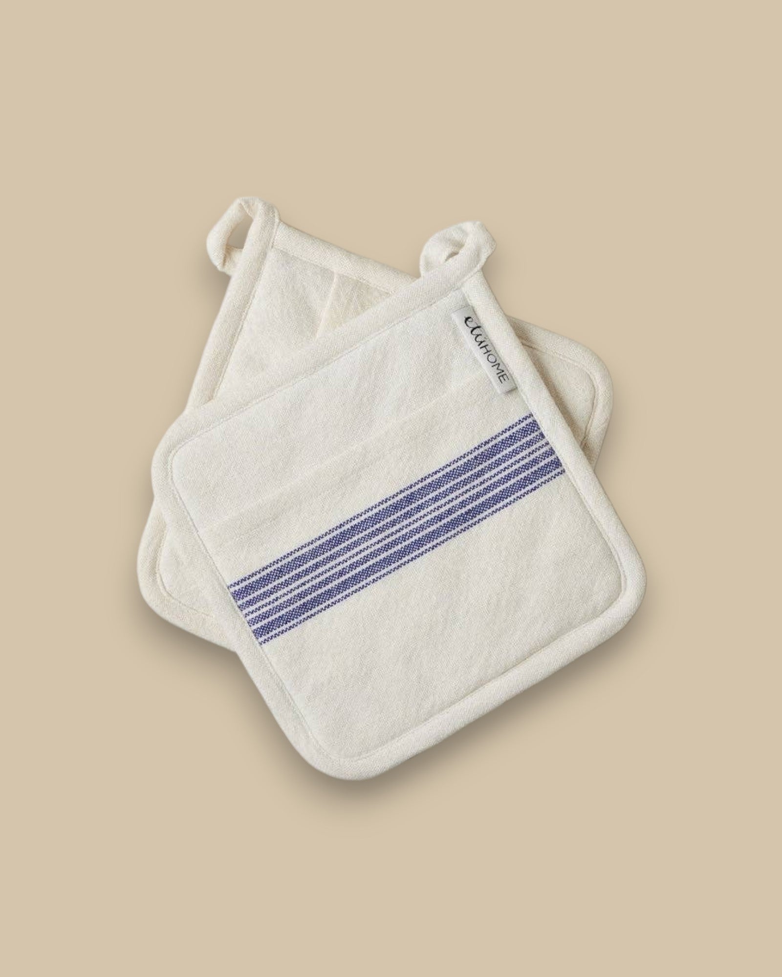 Pot Holder, Vintage Navy Blue Stripe