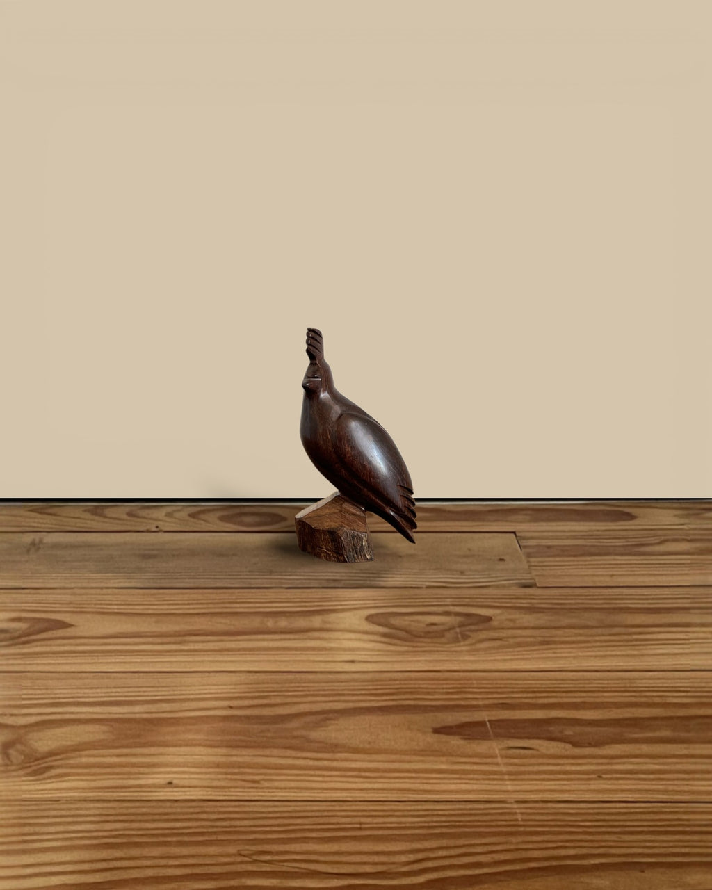 Vintage Carved Wooden Quail