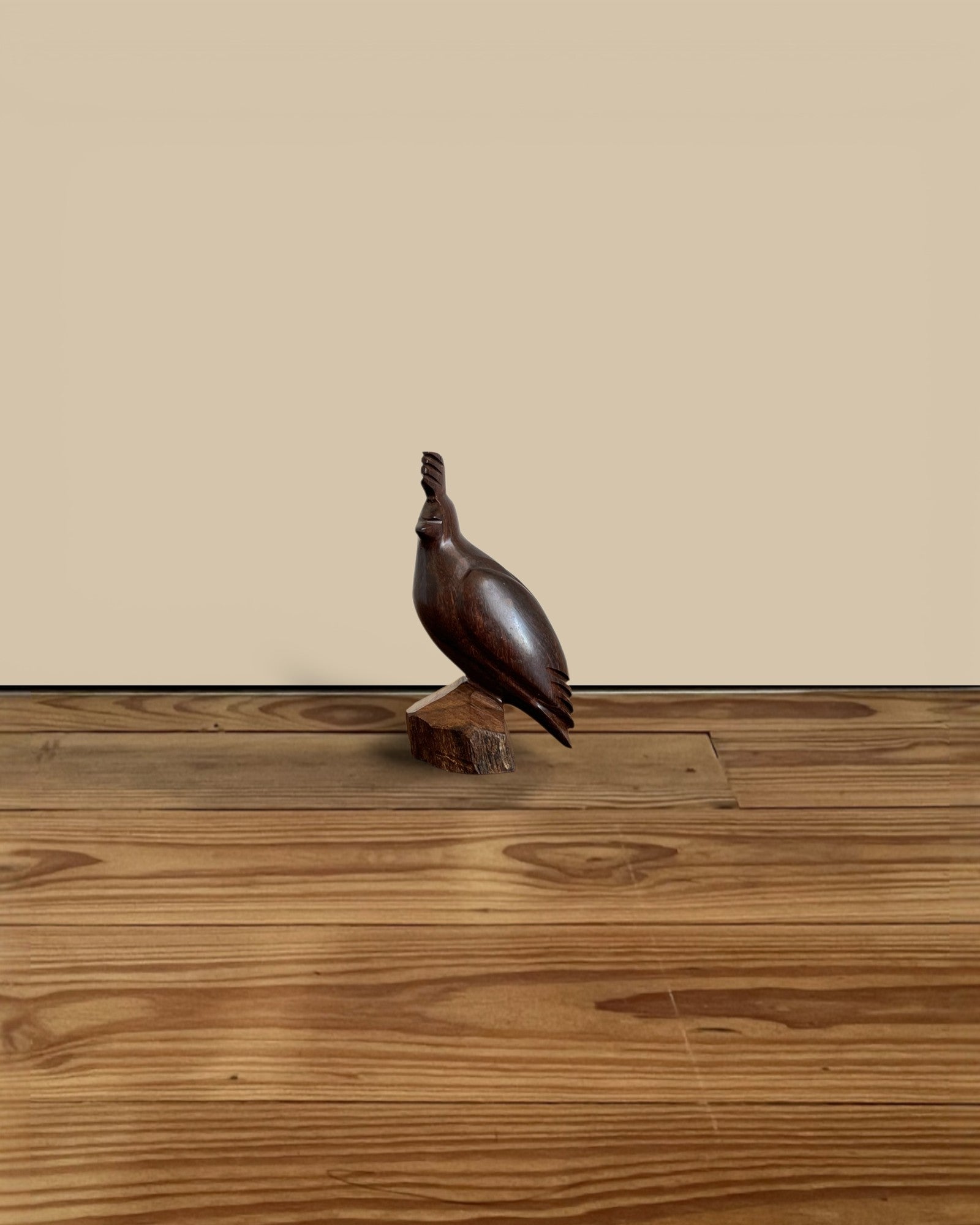 Vintage Carved Wooden Quail