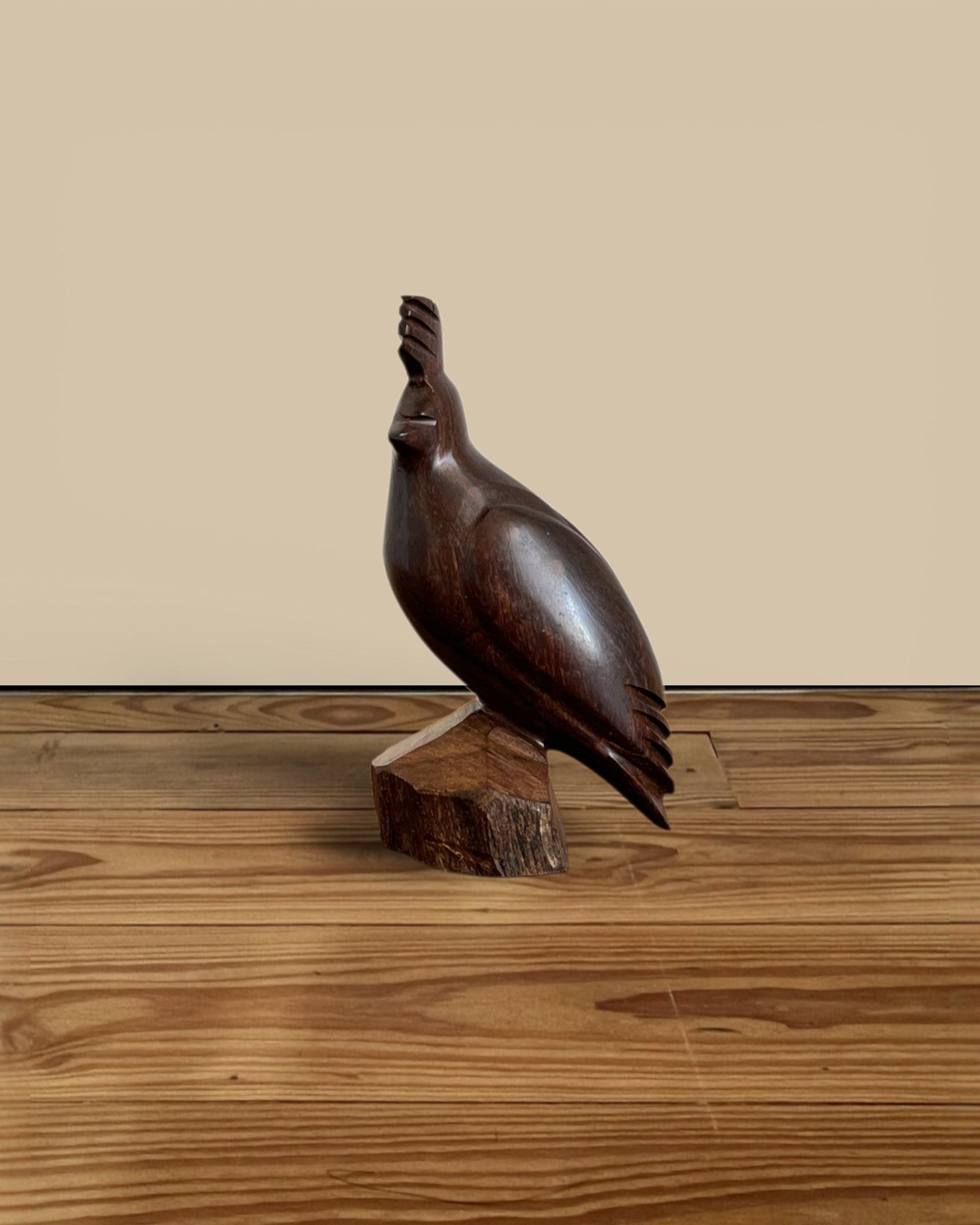 Vintage Carved Wooden Quail