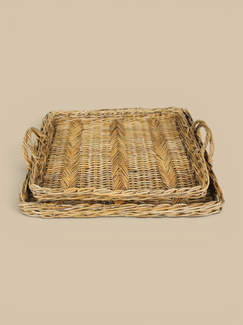 Valero Rattan Tray Set