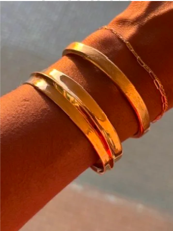Bronze Slim Ridge Cuff