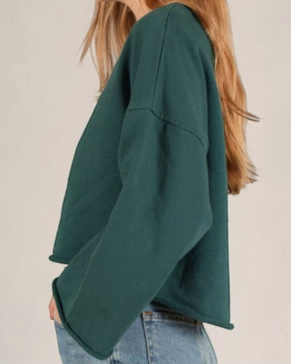 French Terry Cropped Sweatshirt