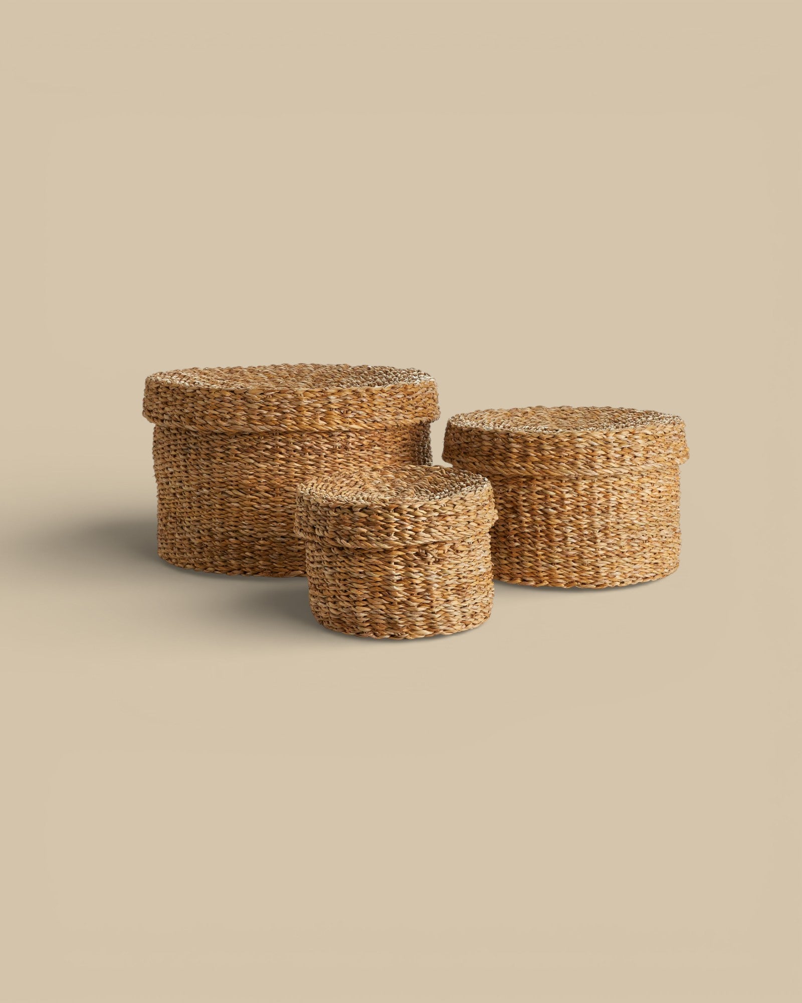 Seagrass Lidded Basket Set