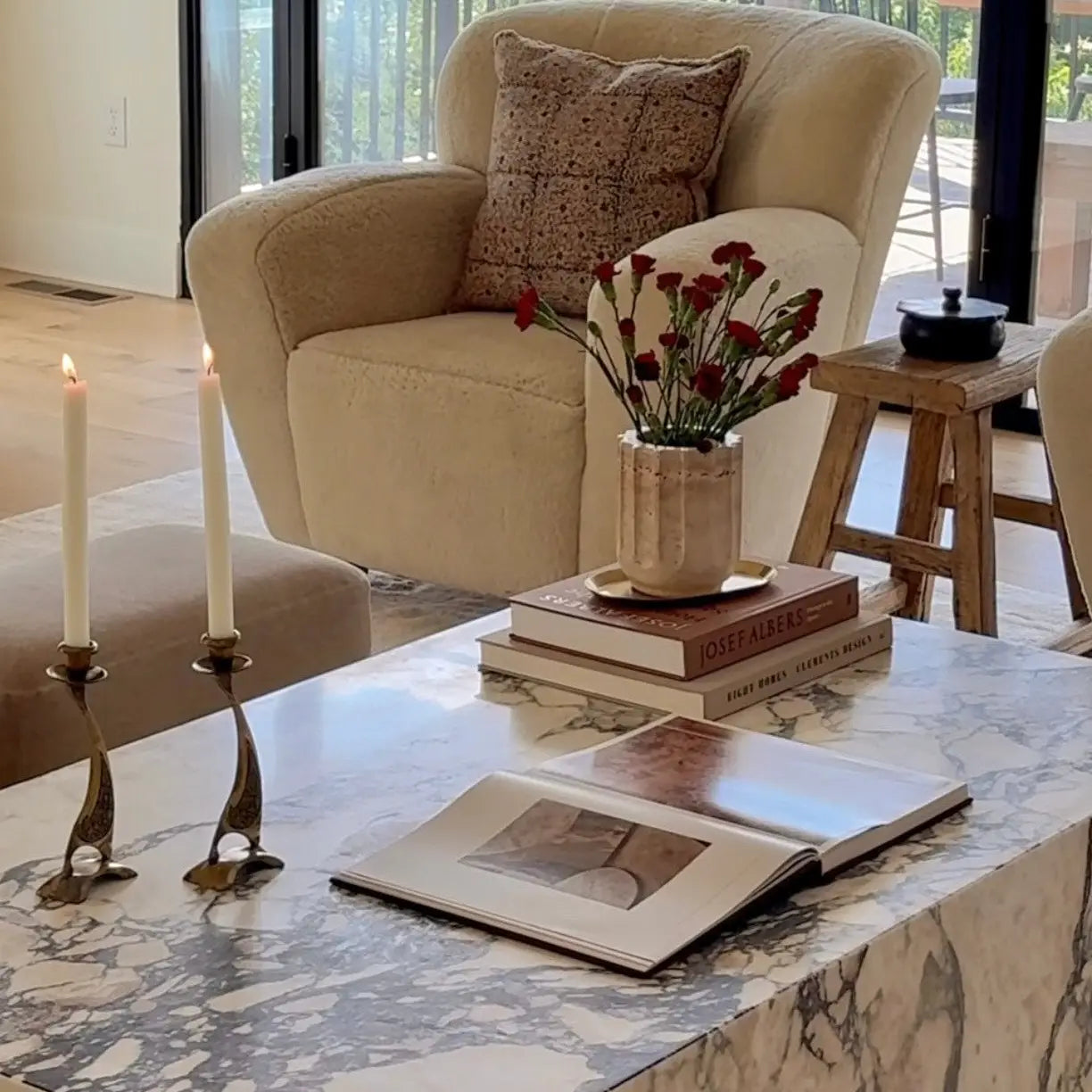 Travertine Marble Utensil Holder