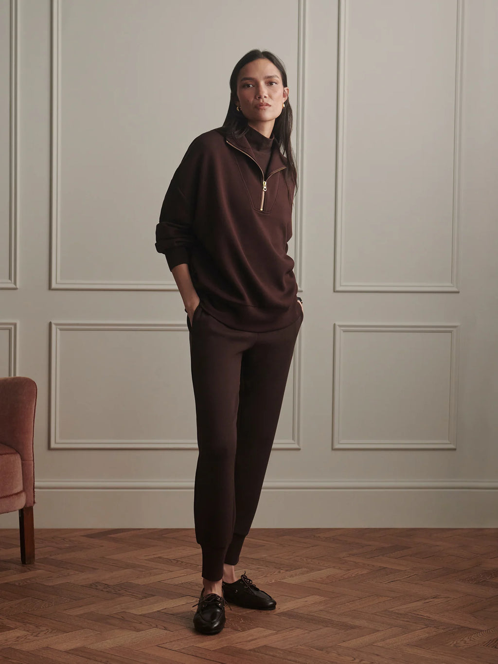 Varley Hawley Half-Zip Sweat, Coffee Bean
