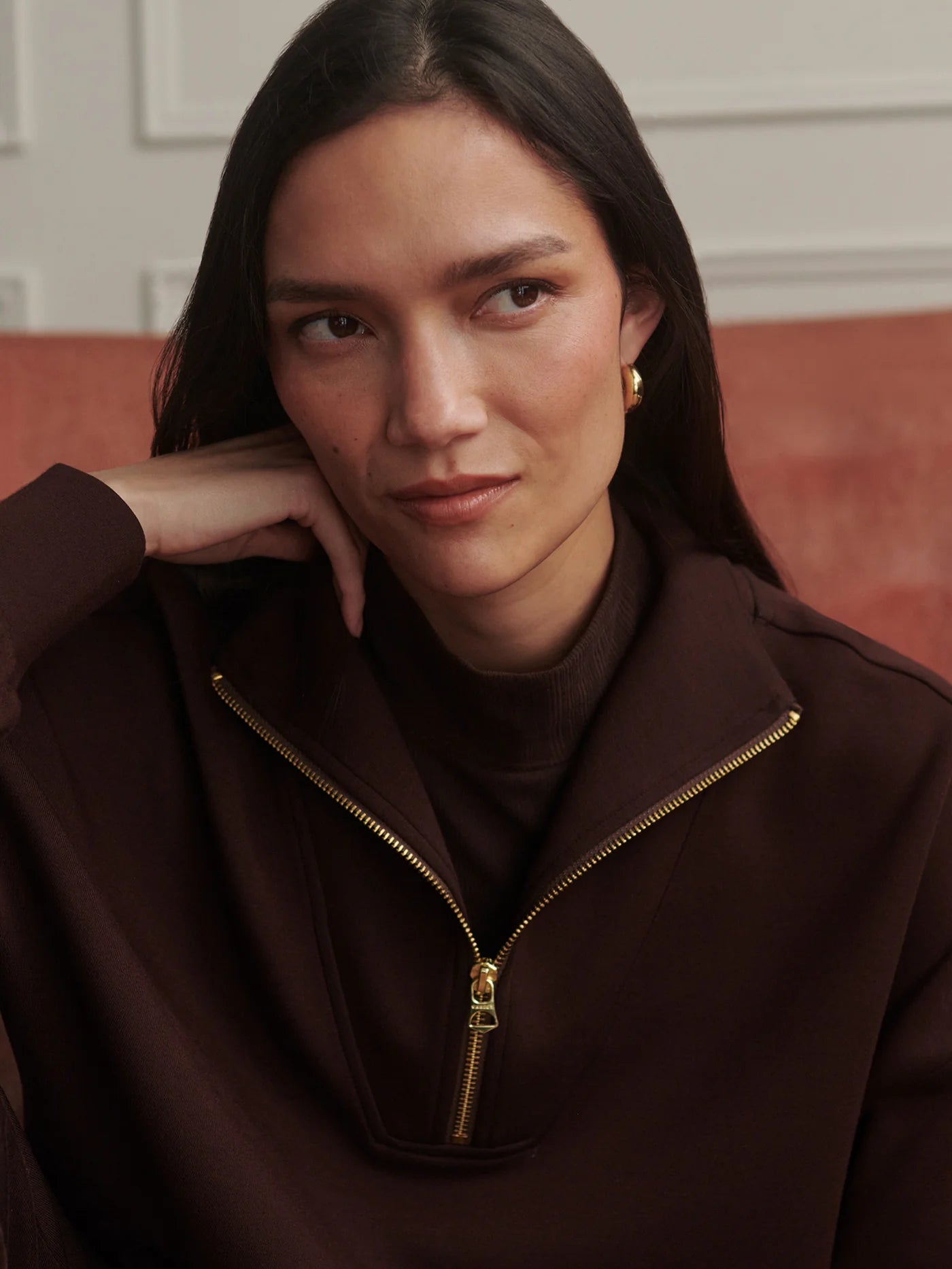 Varley Hawley Half-Zip Sweat, Coffee Bean