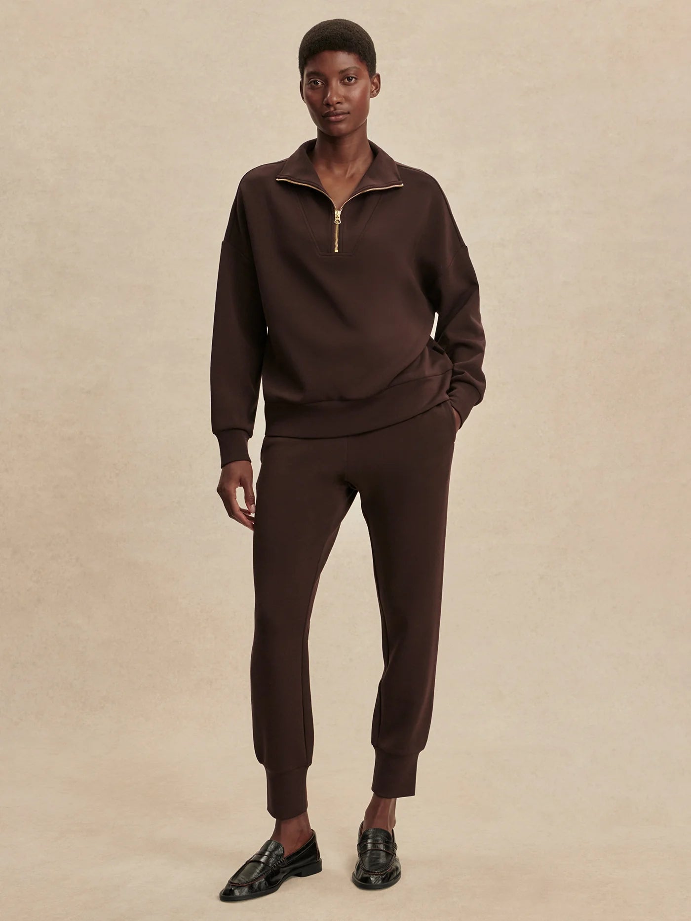 Varley Hawley Half-Zip Sweat, Coffee Bean
