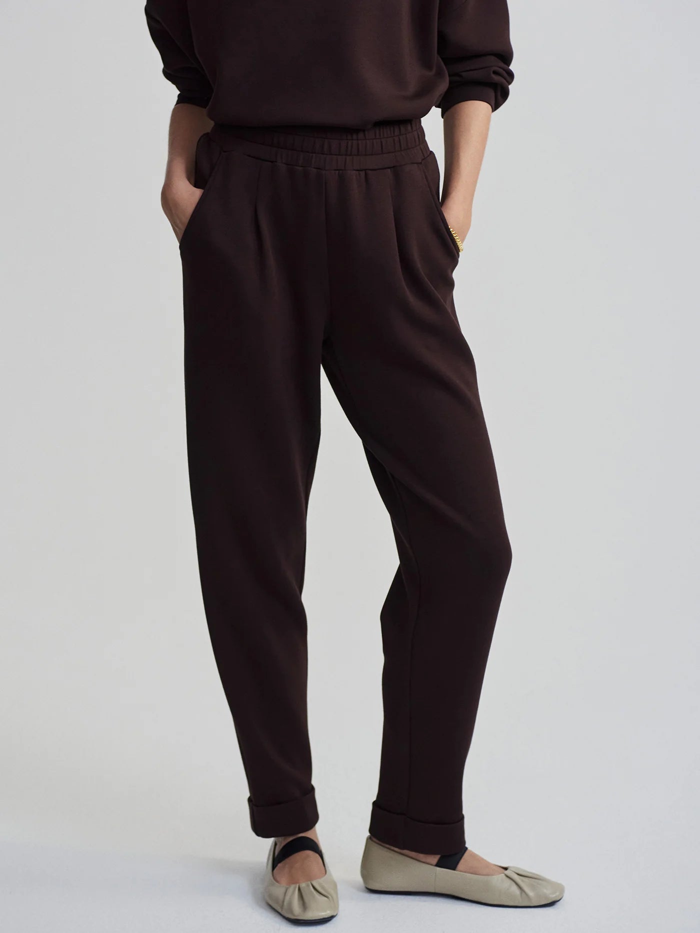 Varley Rolled Cuff Pant, 25", Coffee Bean