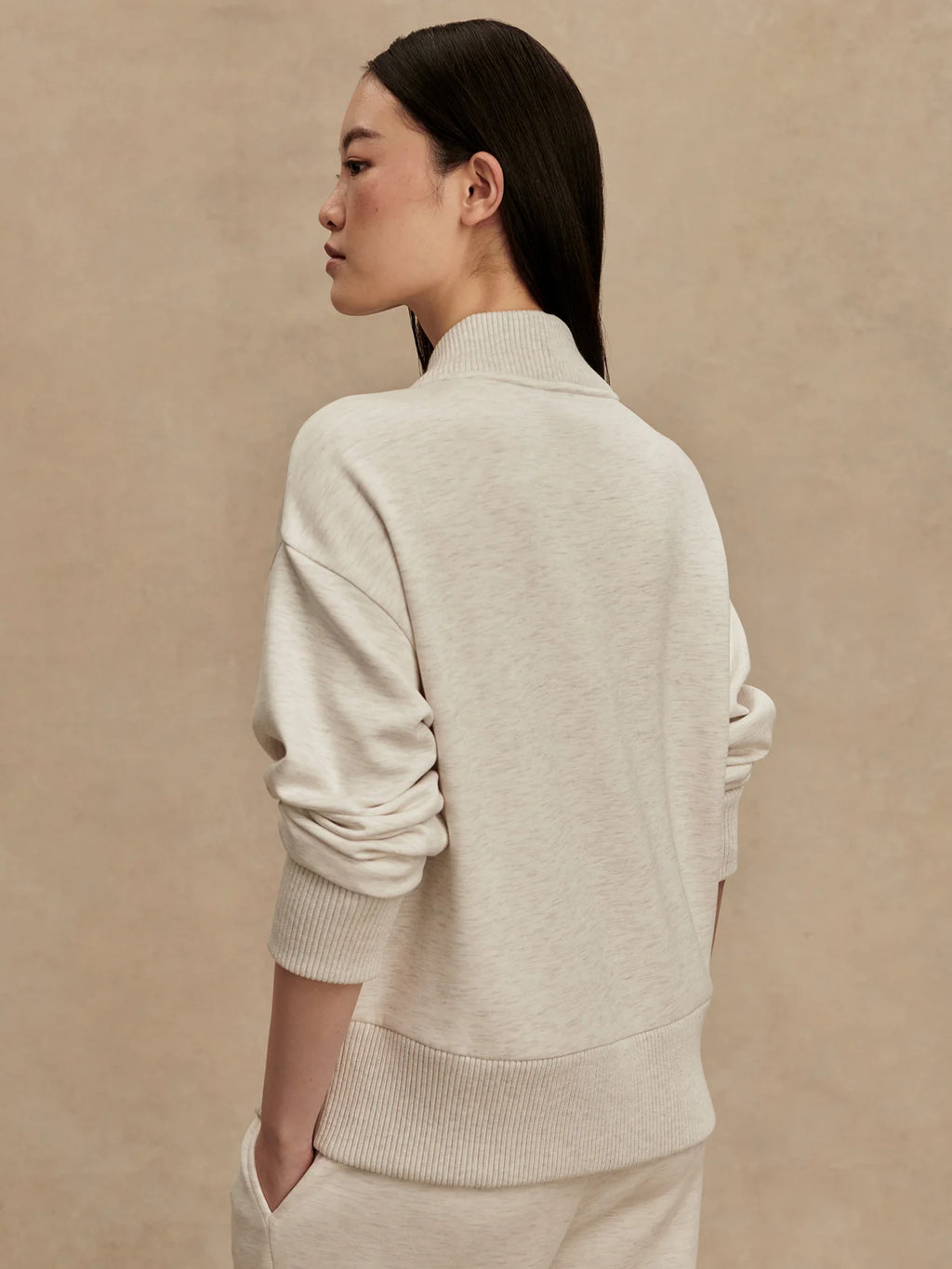 Varley Sally Half-Zip Sweat, Ivory
