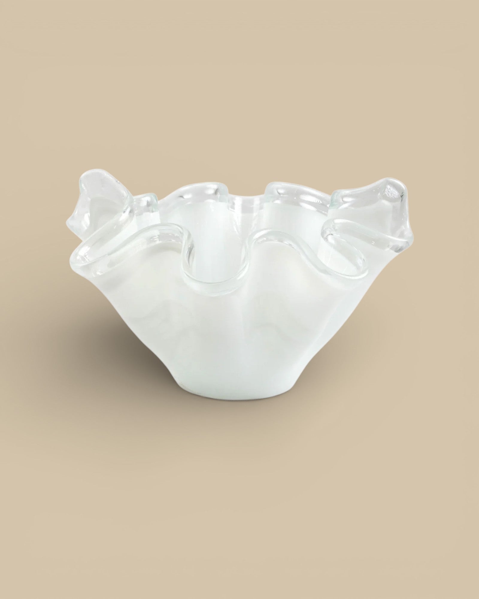 Vietri Onda Glass White Large Bowl