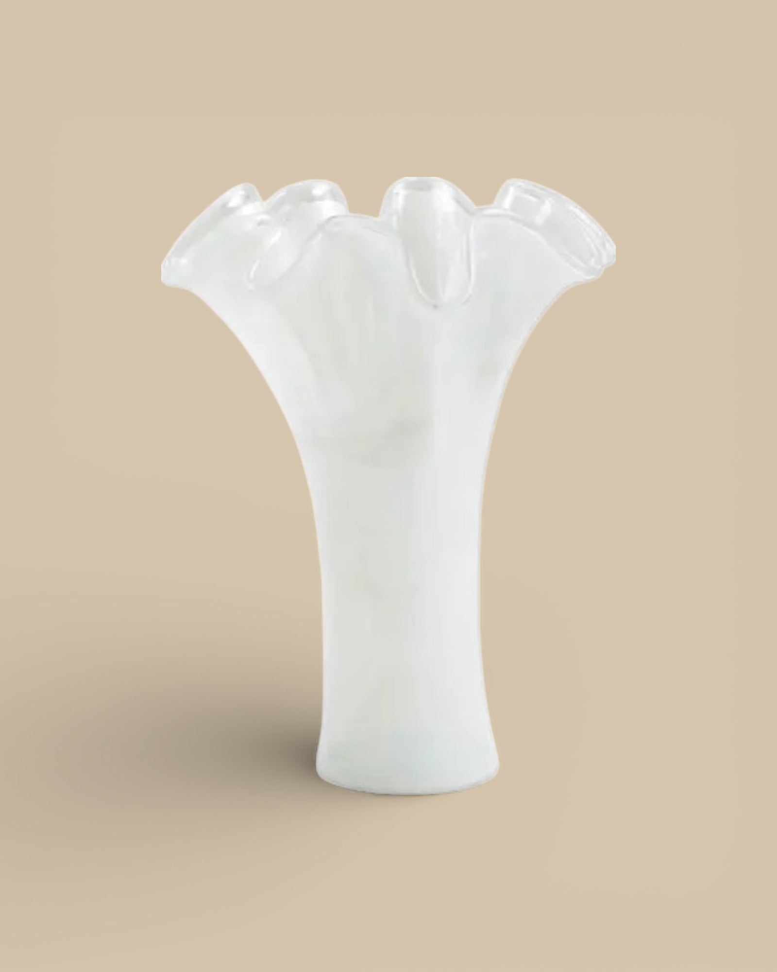 Vietri Onda Glass White Medium Vase