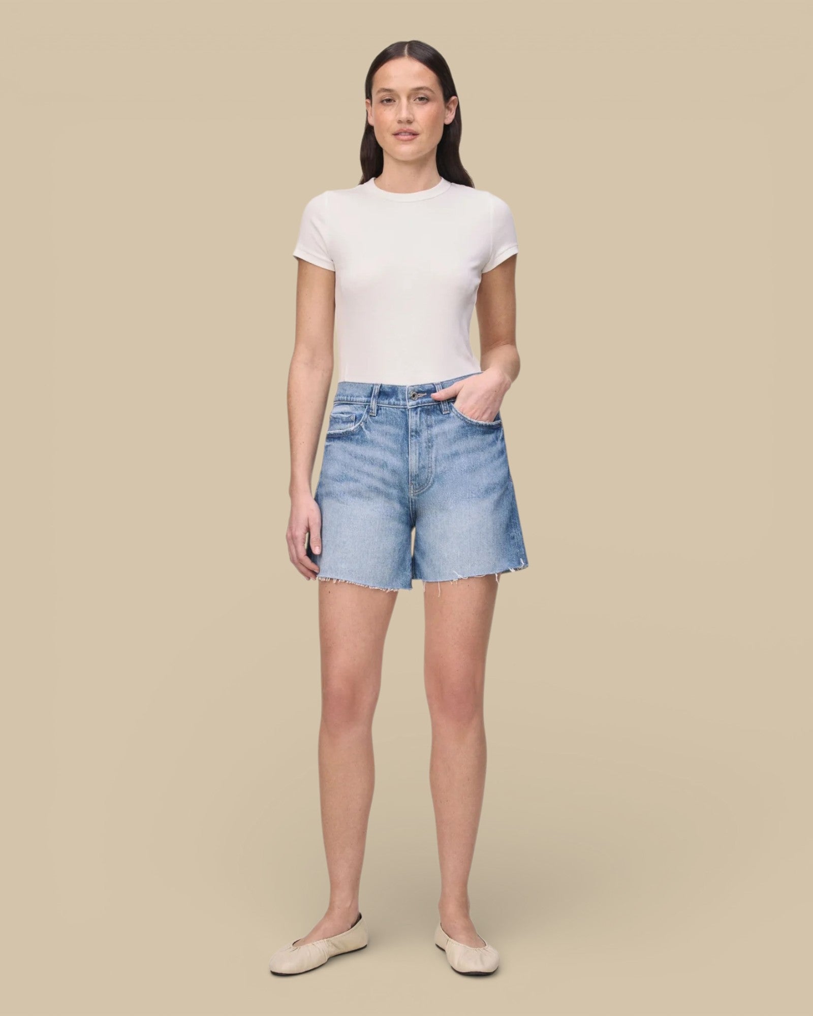 Warp+Weft Vvi Relaxed Jean Short, 5" (Glow)