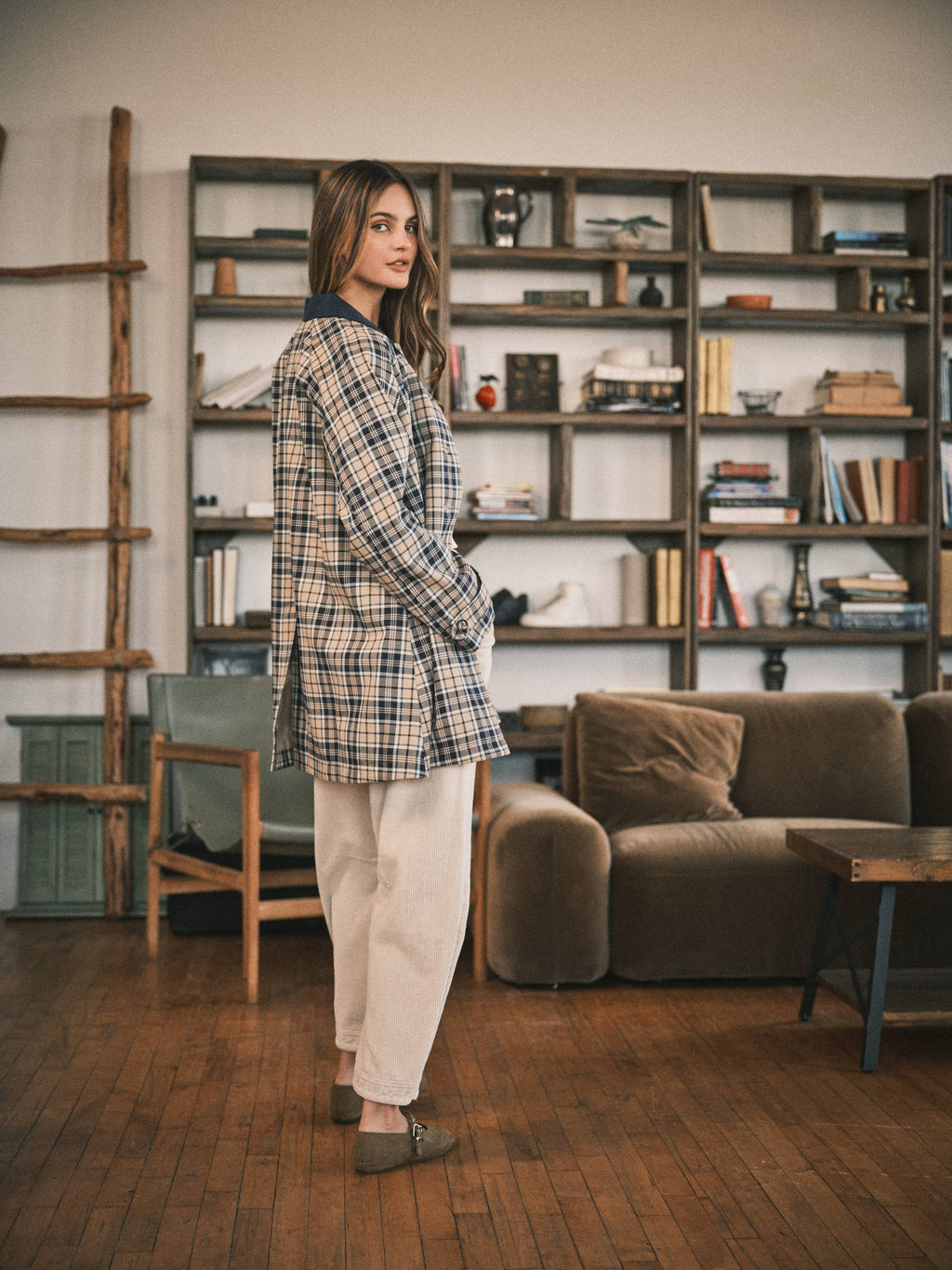 Classic Plaid Trench Jacket