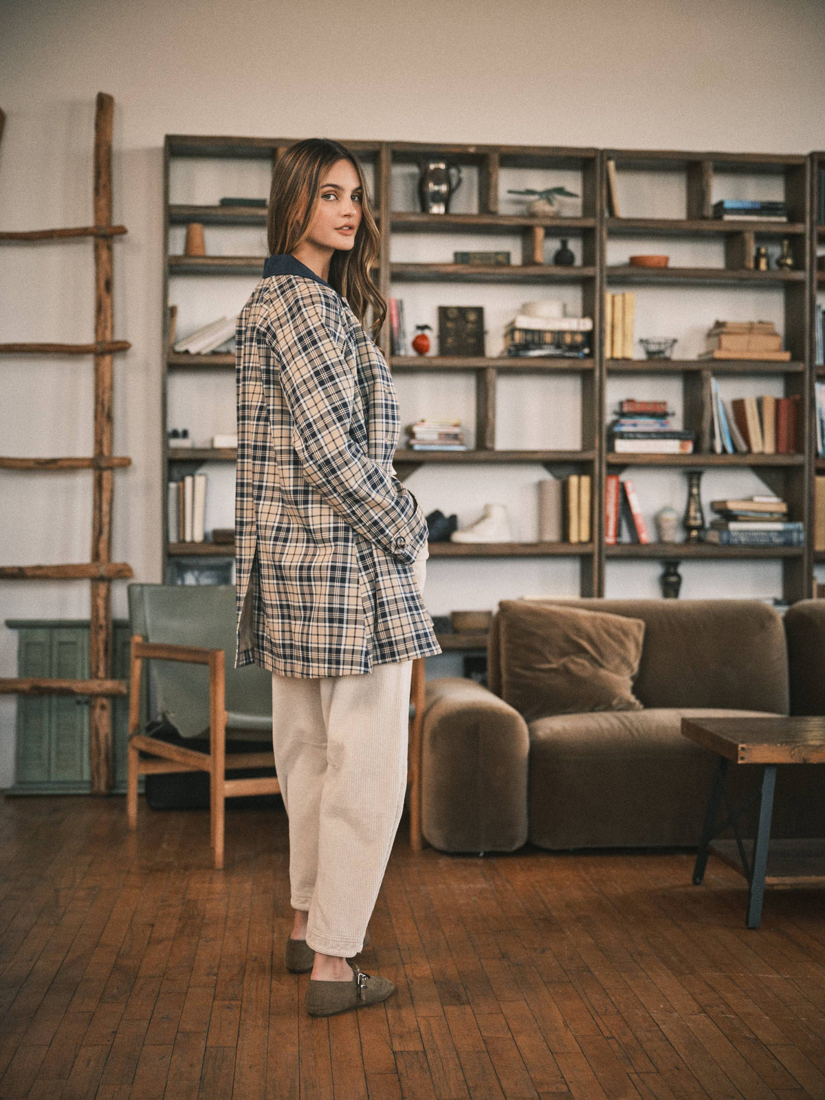 Classic Plaid Trench Jacket