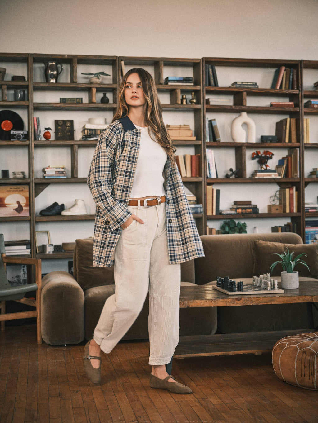 Classic Plaid Trench Jacket