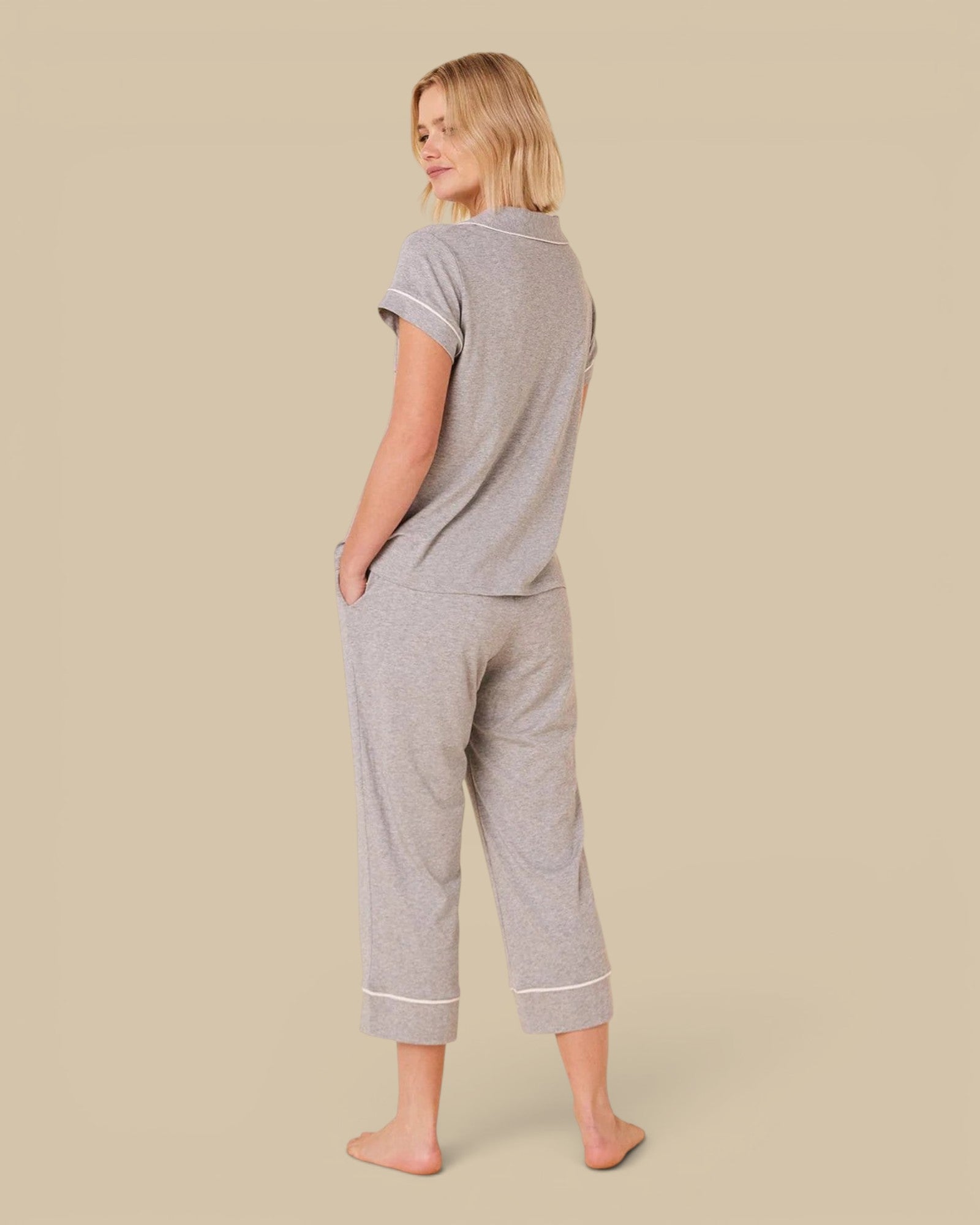 Heather Knit Capri Pajama Set