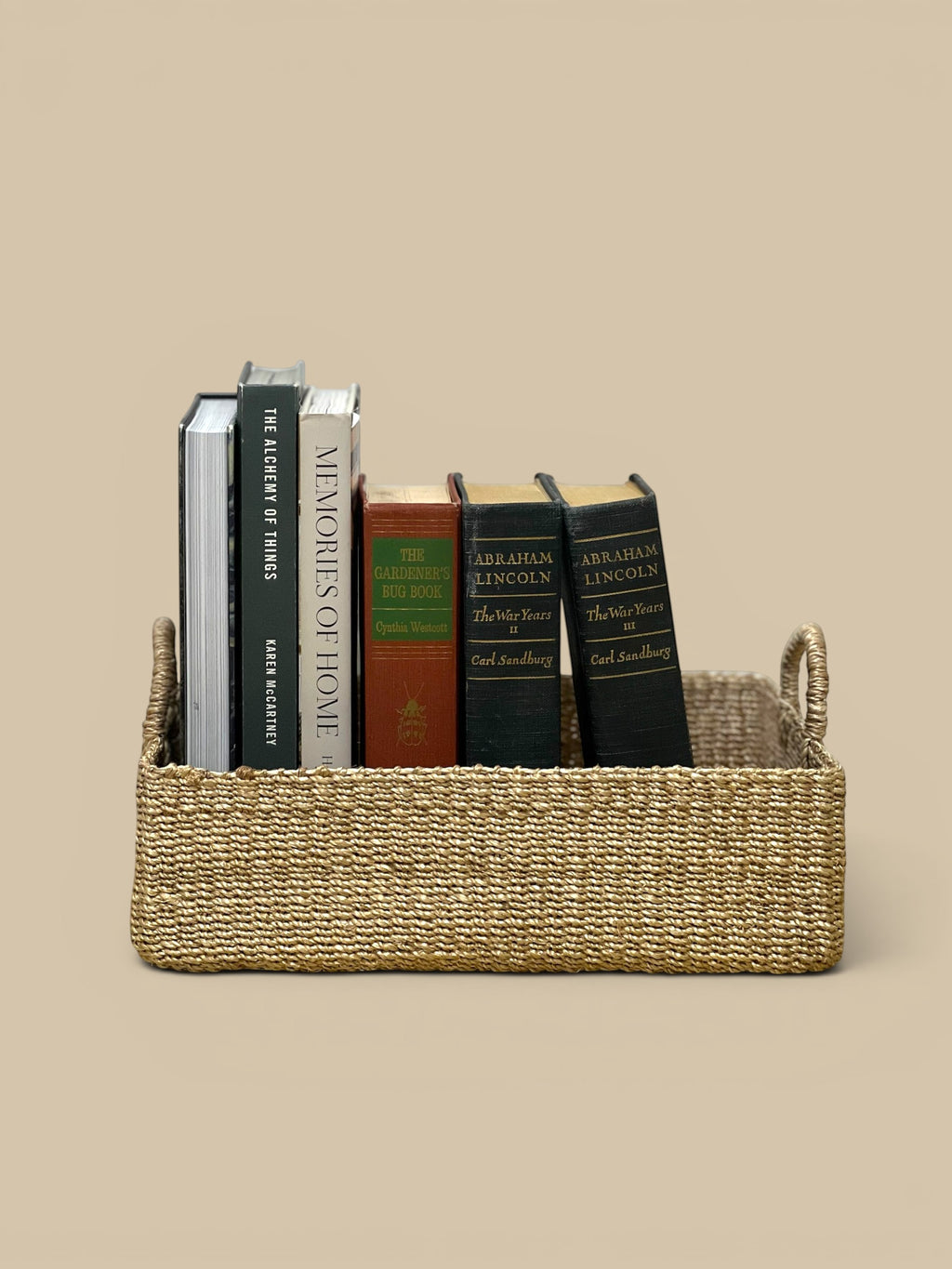 Homestyle Collective Stephanie Abaca Rectangular Tray Set with rounded handles, handwoven from natural fibers.