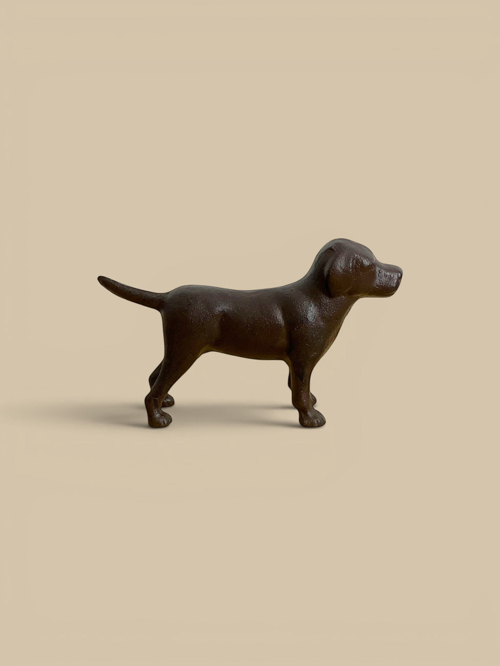 Homestyle Collective black cast iron Labrador figurine with a textured finish and friendly standing pose.