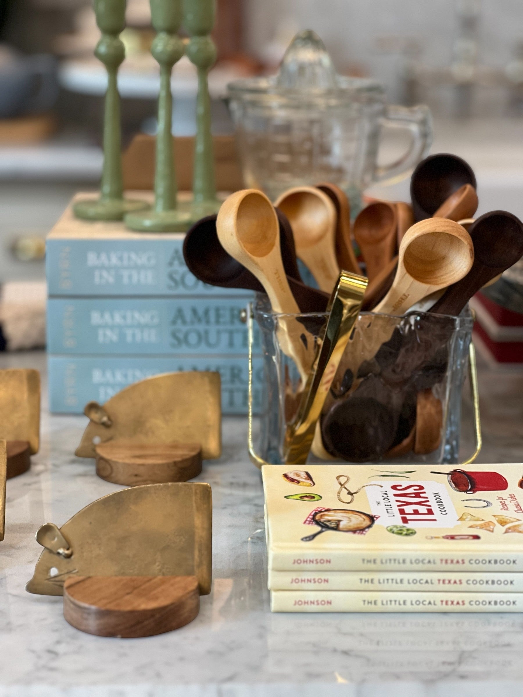 Homestyle Collective antique gold mouse cheese knife with mango wood base, perfect for soft or firm cheeses.